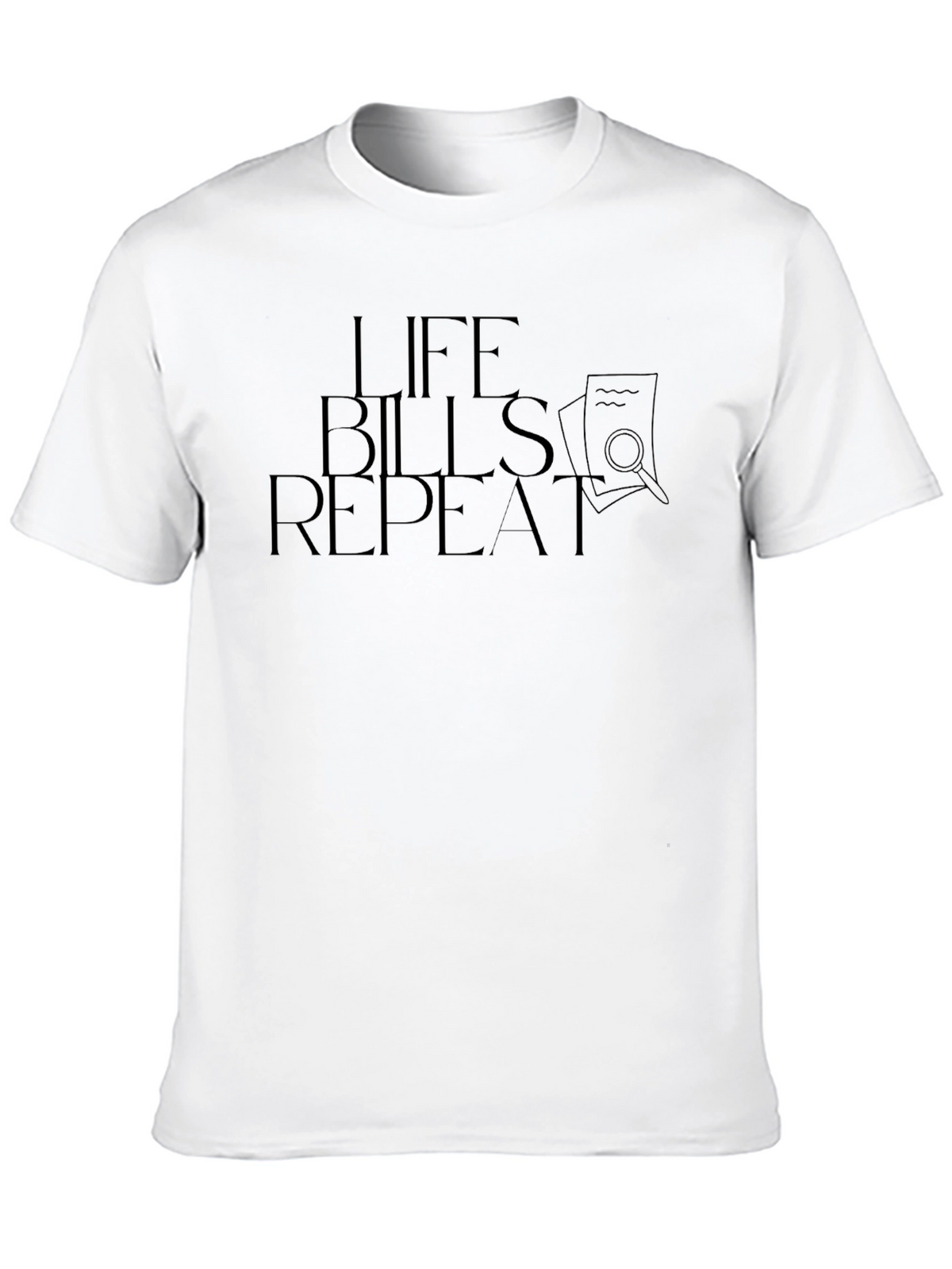 Life Bills Repeat Graphic Tee - Black