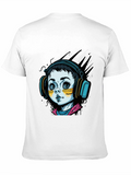 Graphic Tee: Retro Doll with Headphones