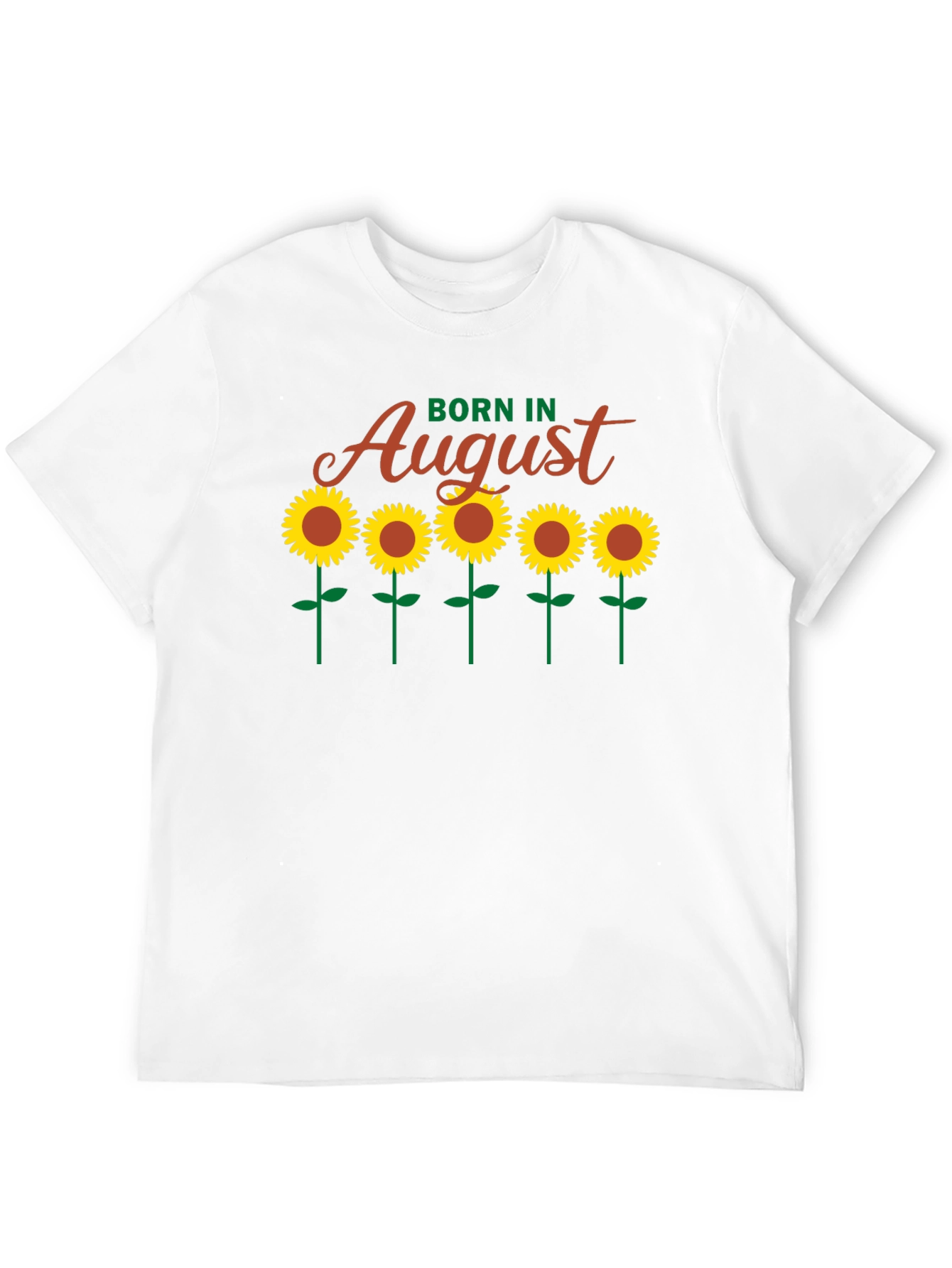 Born In August Sunflower Graphic Tee
