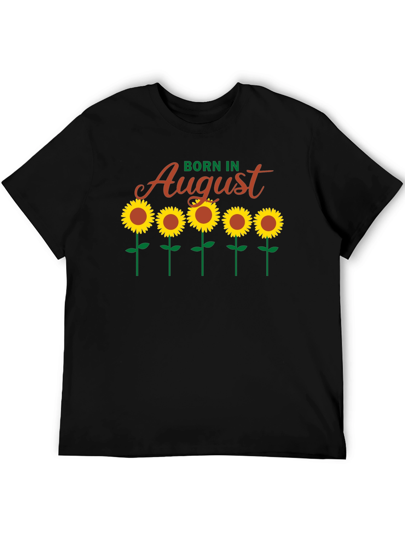 Born In August Sunflower Graphic Tee