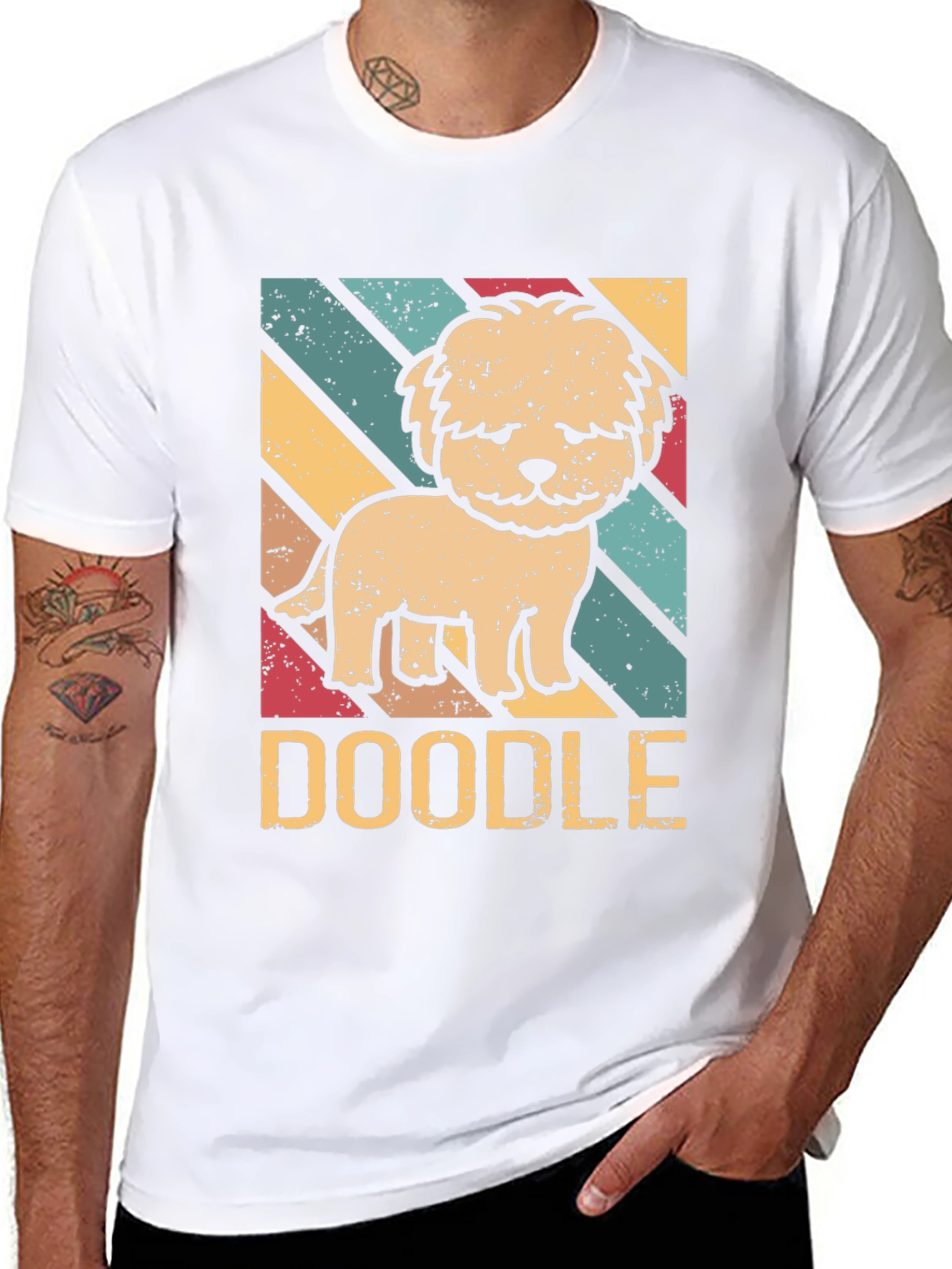 Retro Doodle Dog T-Shirt - Cute Pet Lover Tee