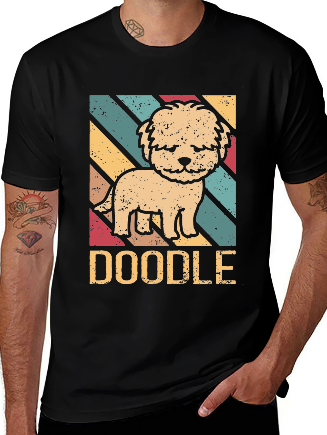Retro Doodle Dog T-Shirt - Cute Pet Lover Tee