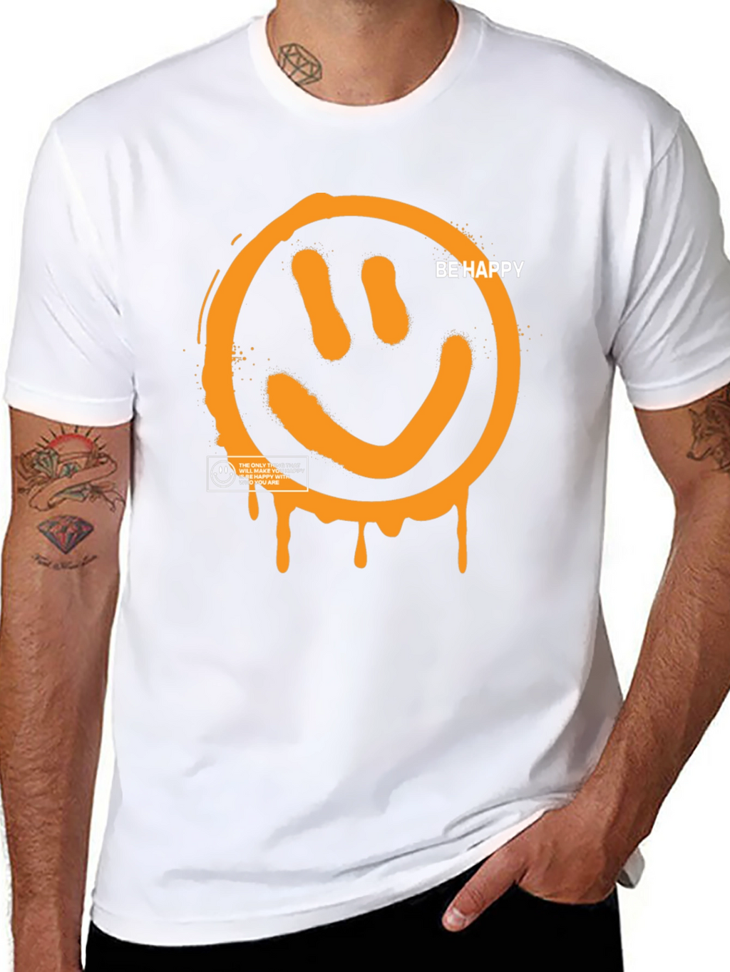 Be Happy Graphic Tee - Black