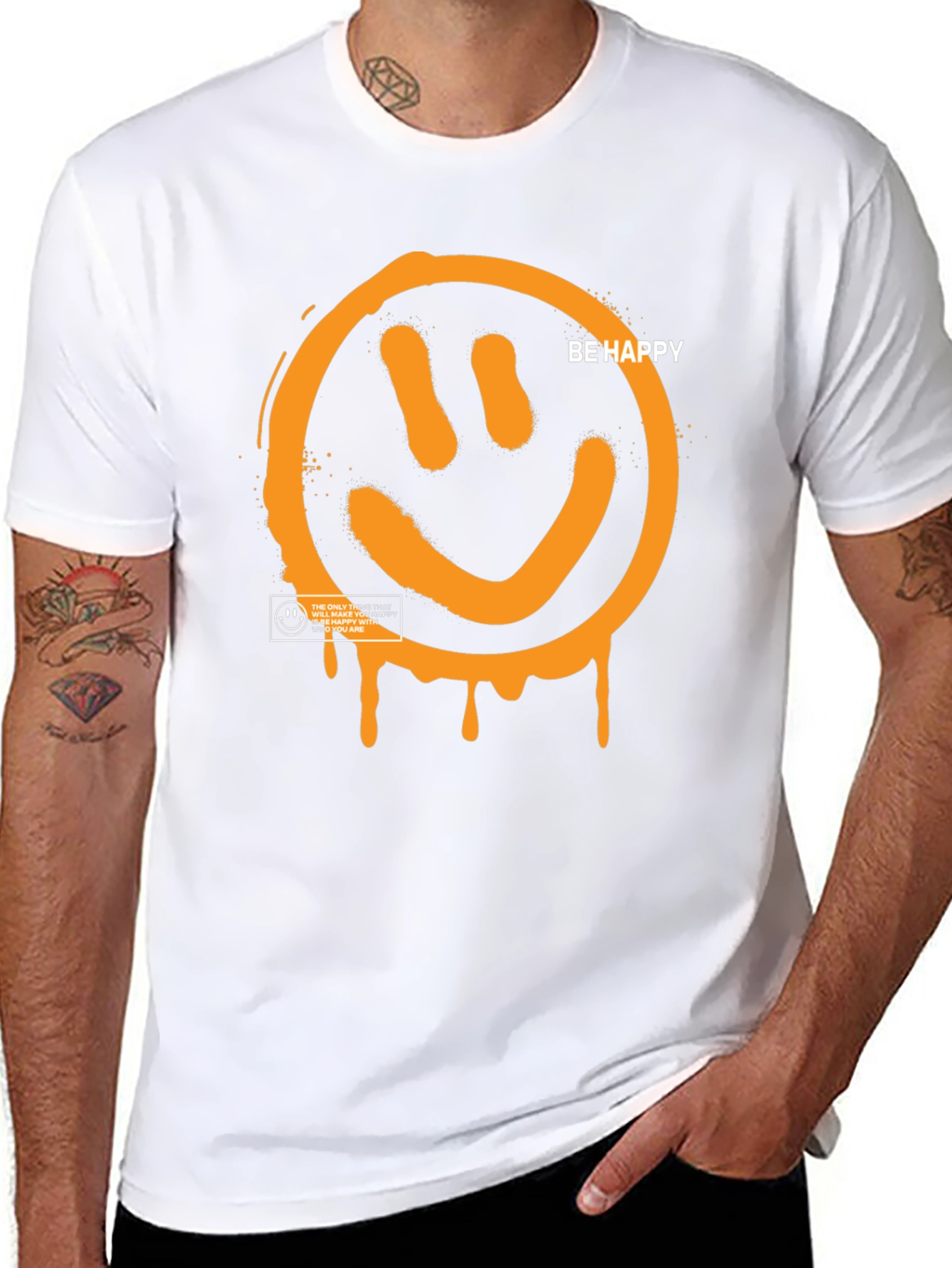 Be Happy Graphic Tee - Black