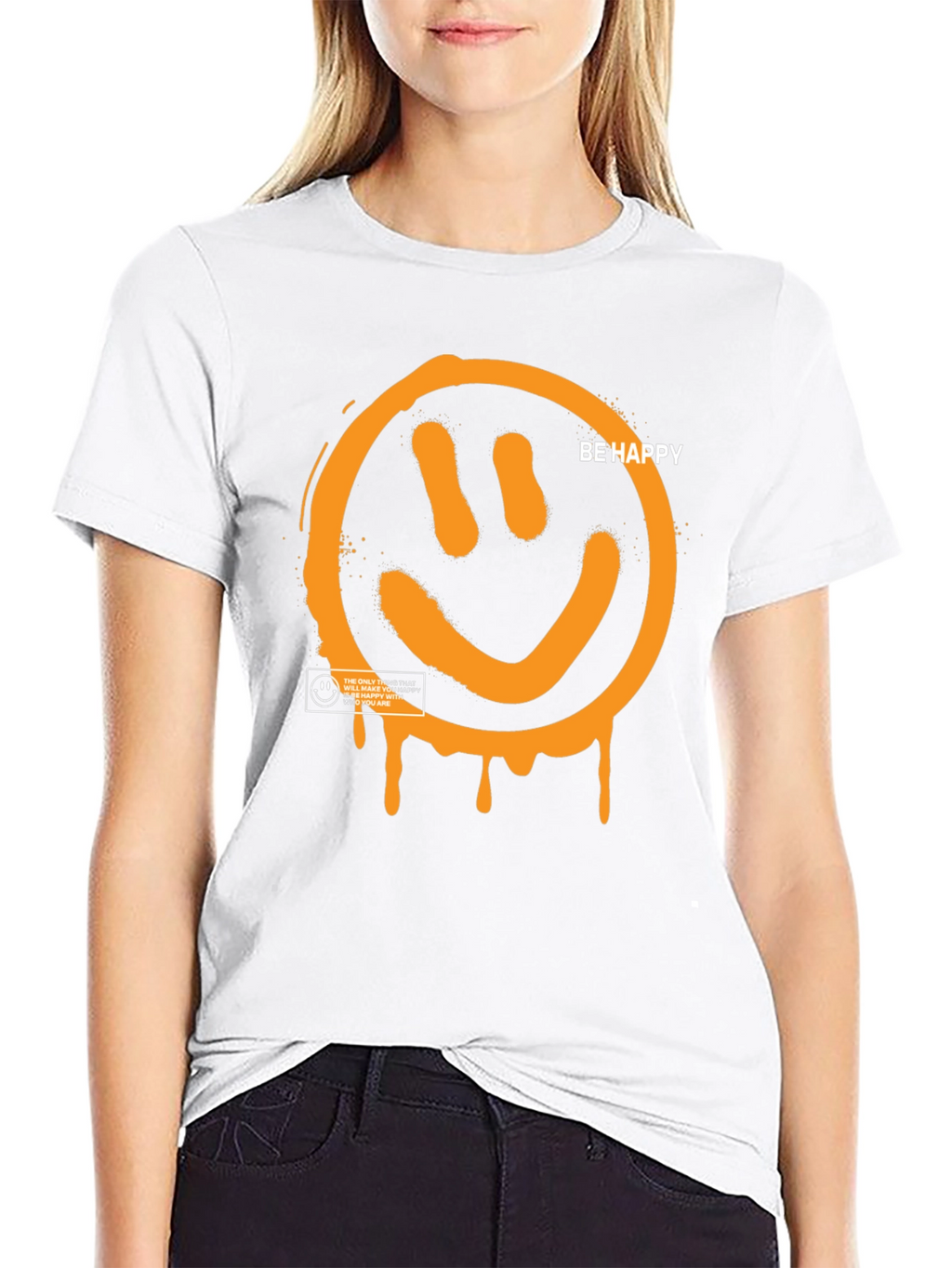 Be Happy Graphic Tee - Black