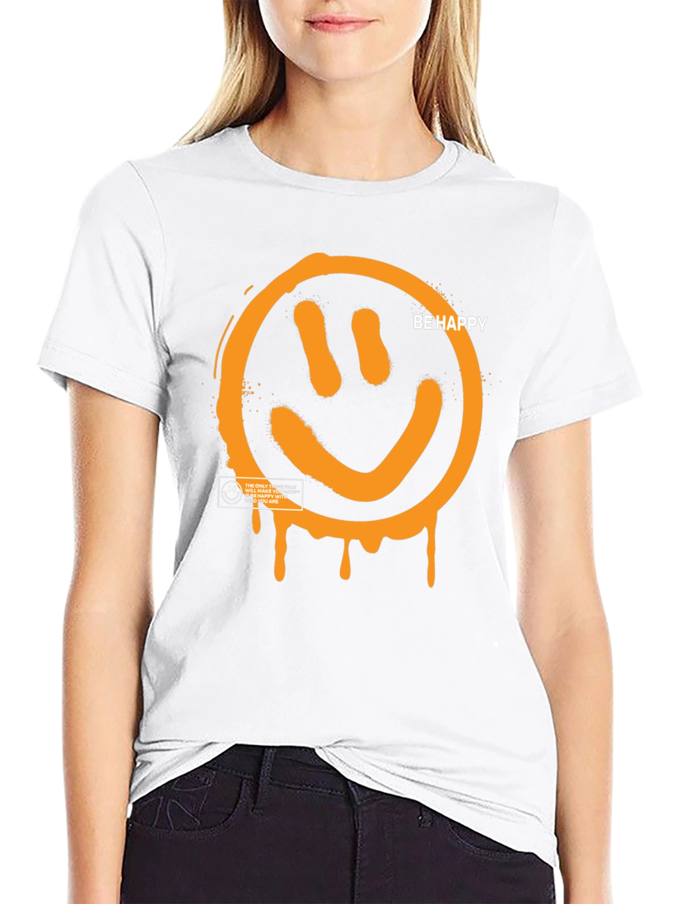 Be Happy Graphic Tee - Black