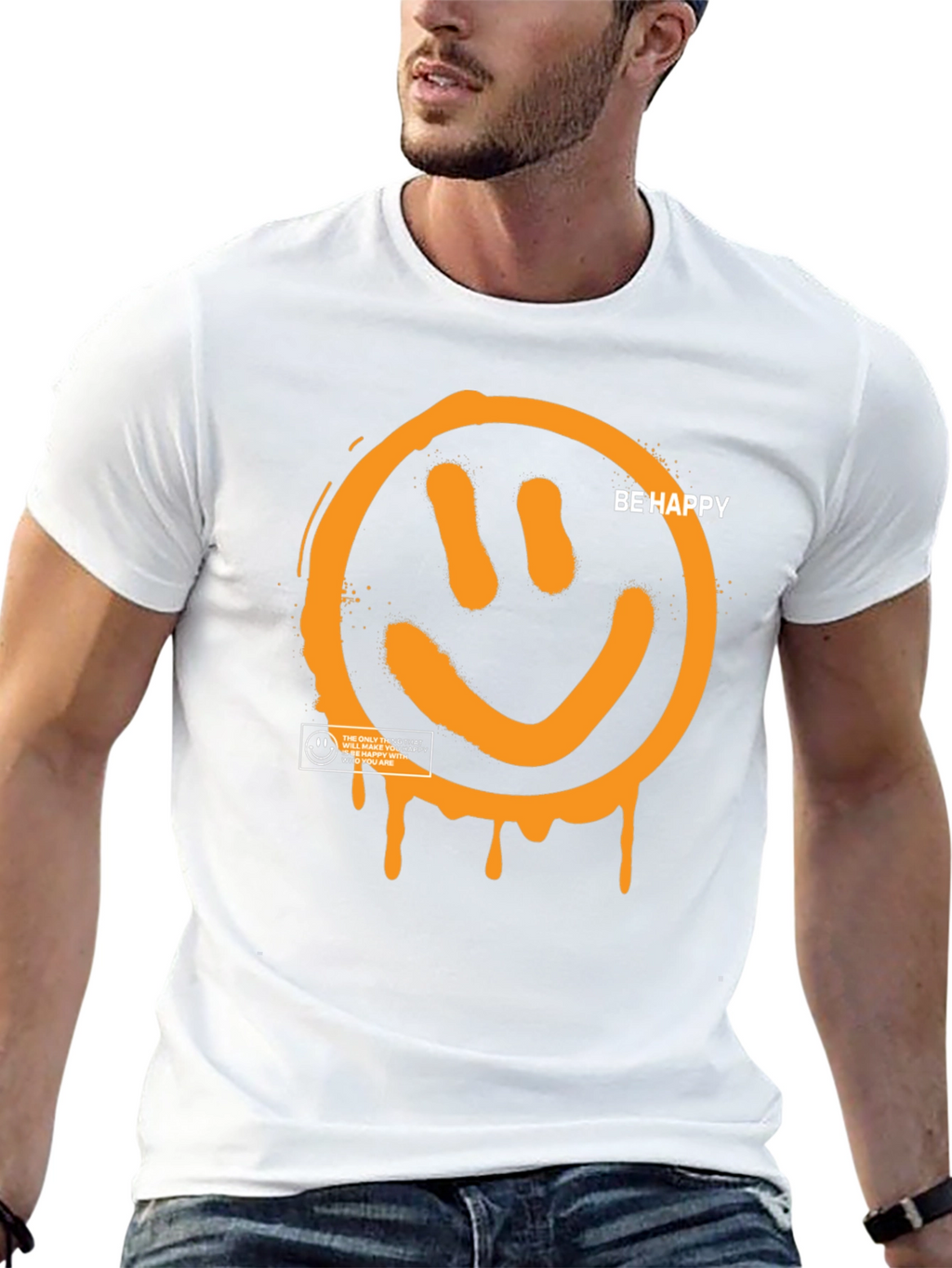Be Happy Graphic Tee - Black