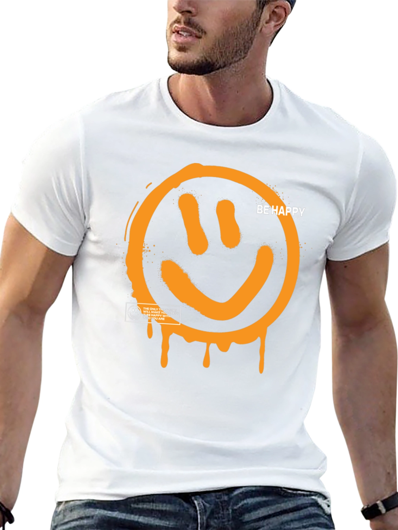 Be Happy Graphic Tee - Black