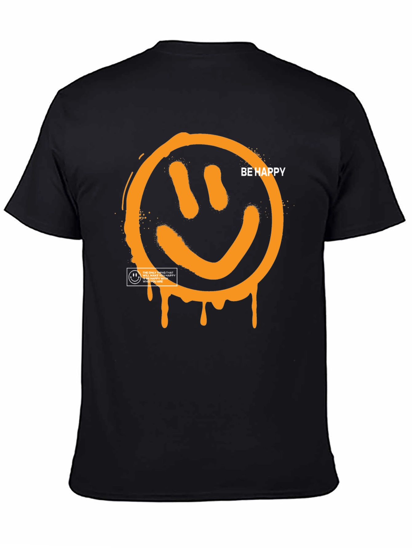 Be Happy Graphic Tee - Black