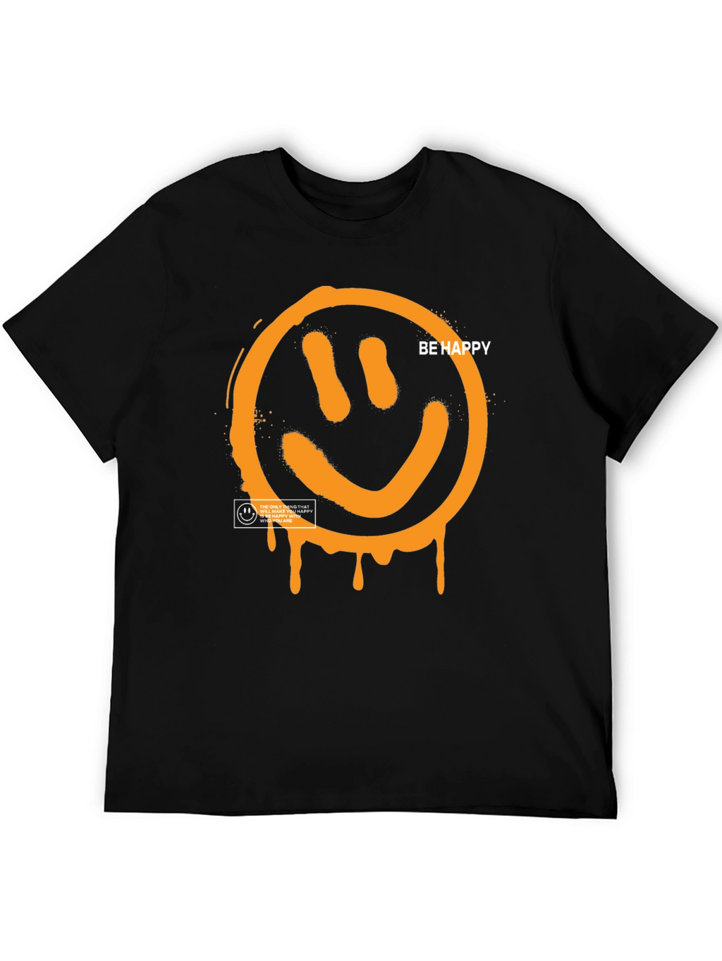 Be Happy Graphic Tee - Black