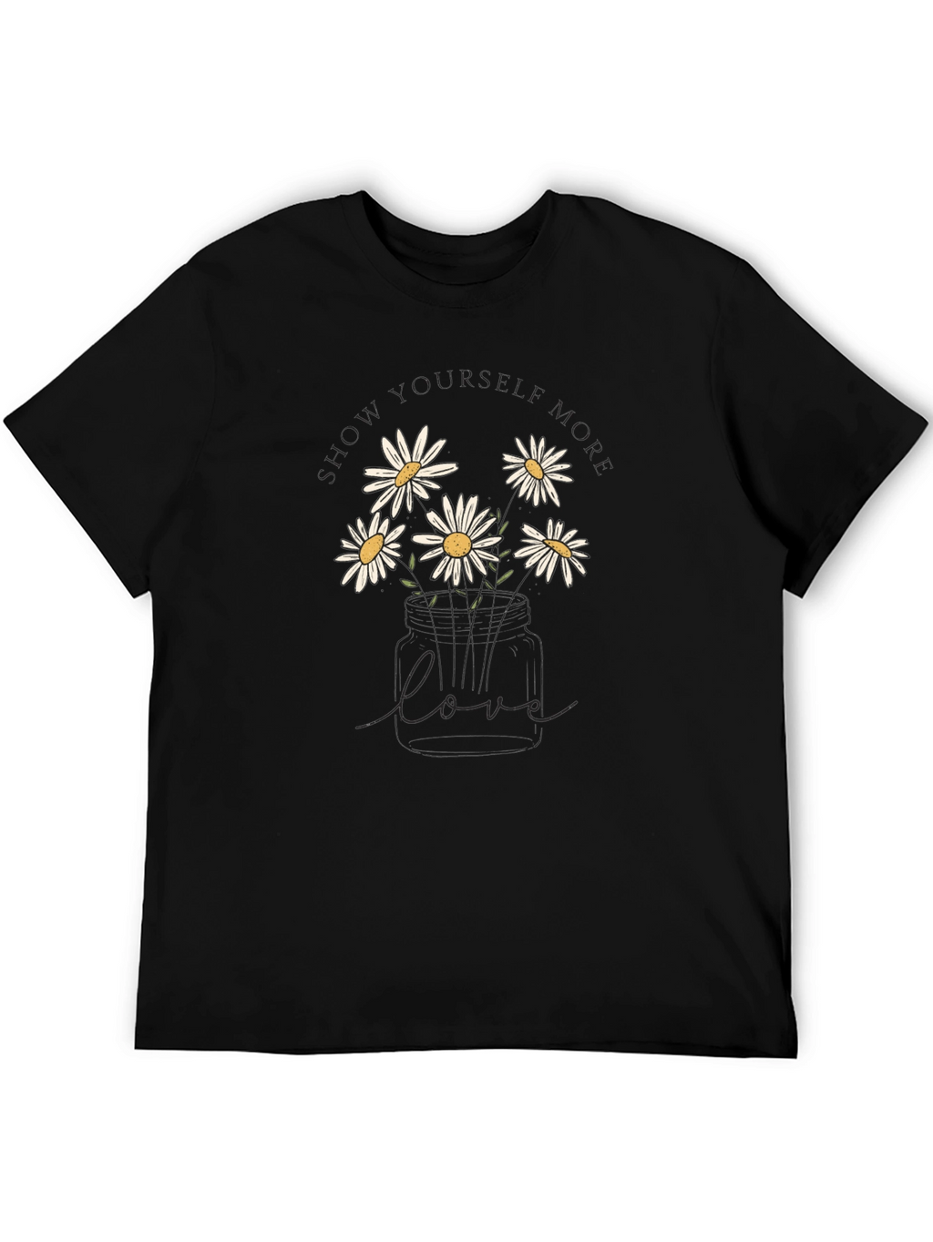 Floral Love Graphic Tee - Black Cotton Blend