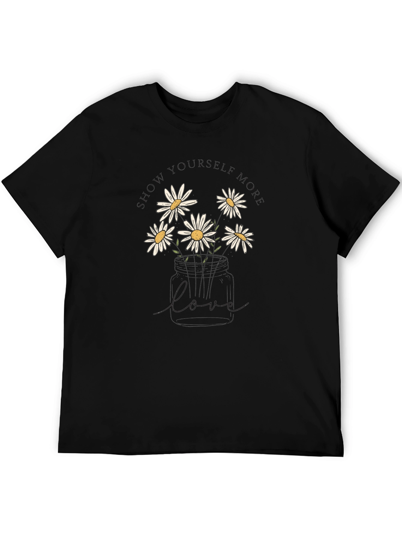 Floral Love Graphic Tee - Black Cotton Blend