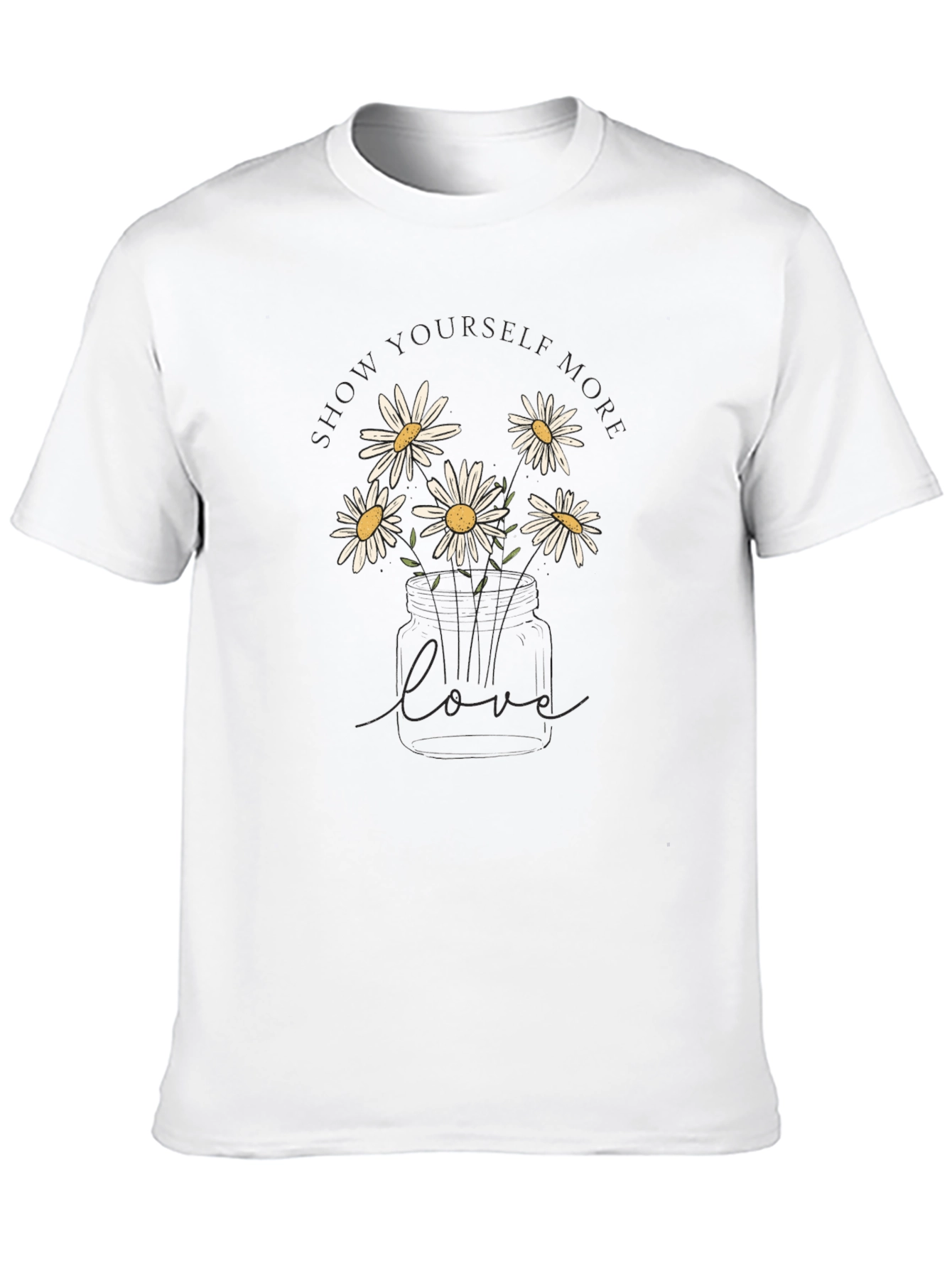 Floral Love Graphic Tee - Black Cotton Blend