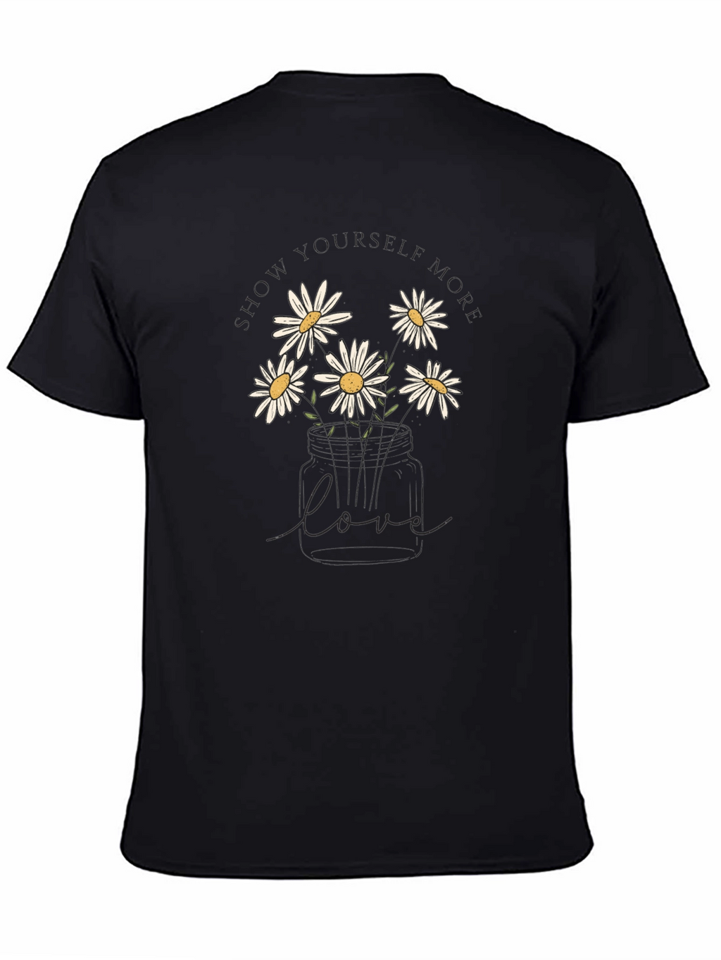 Floral Love Graphic Tee - Black Cotton Blend