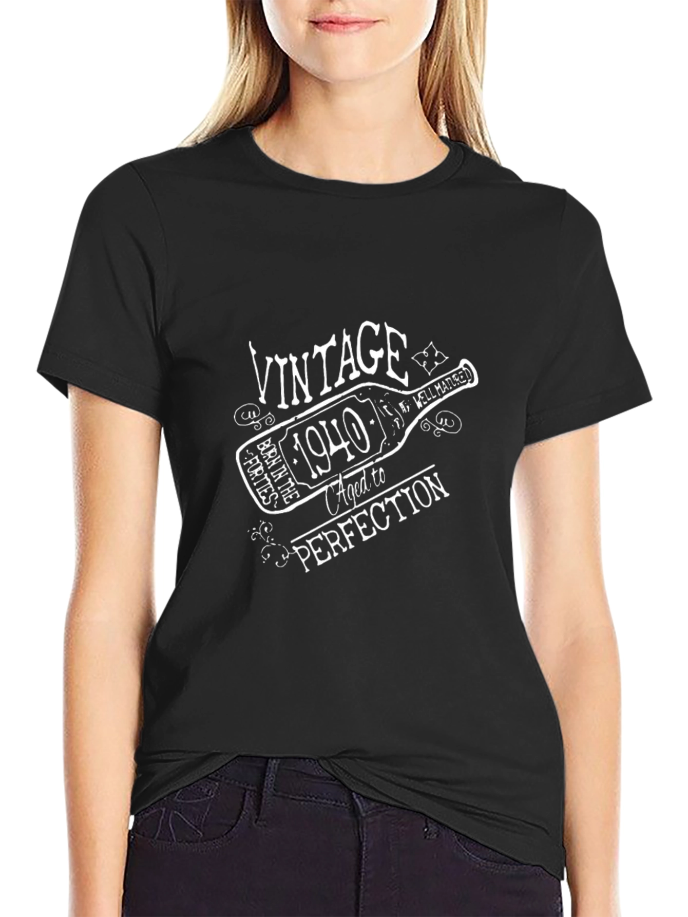 Vintage 1940 Aged to Perfection Black T-Shirt