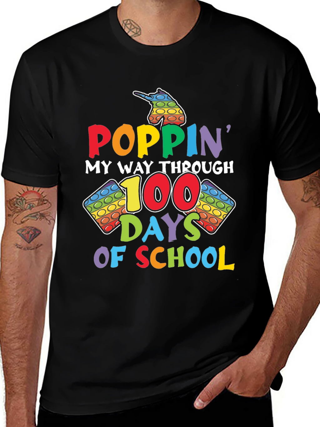 Poppin My Way Through 100 Days of School T-Shirt