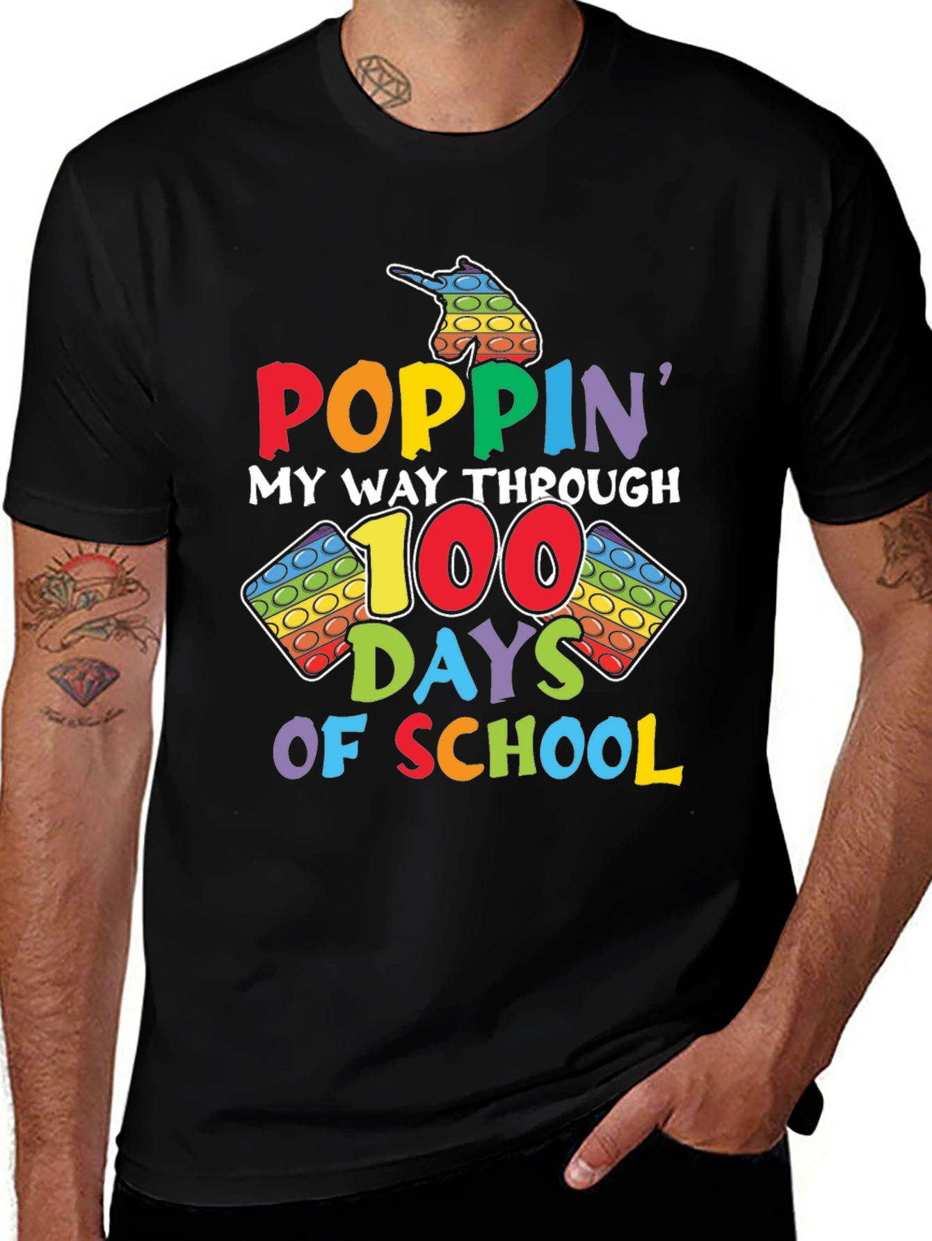 Poppin My Way Through 100 Days of School T-Shirt