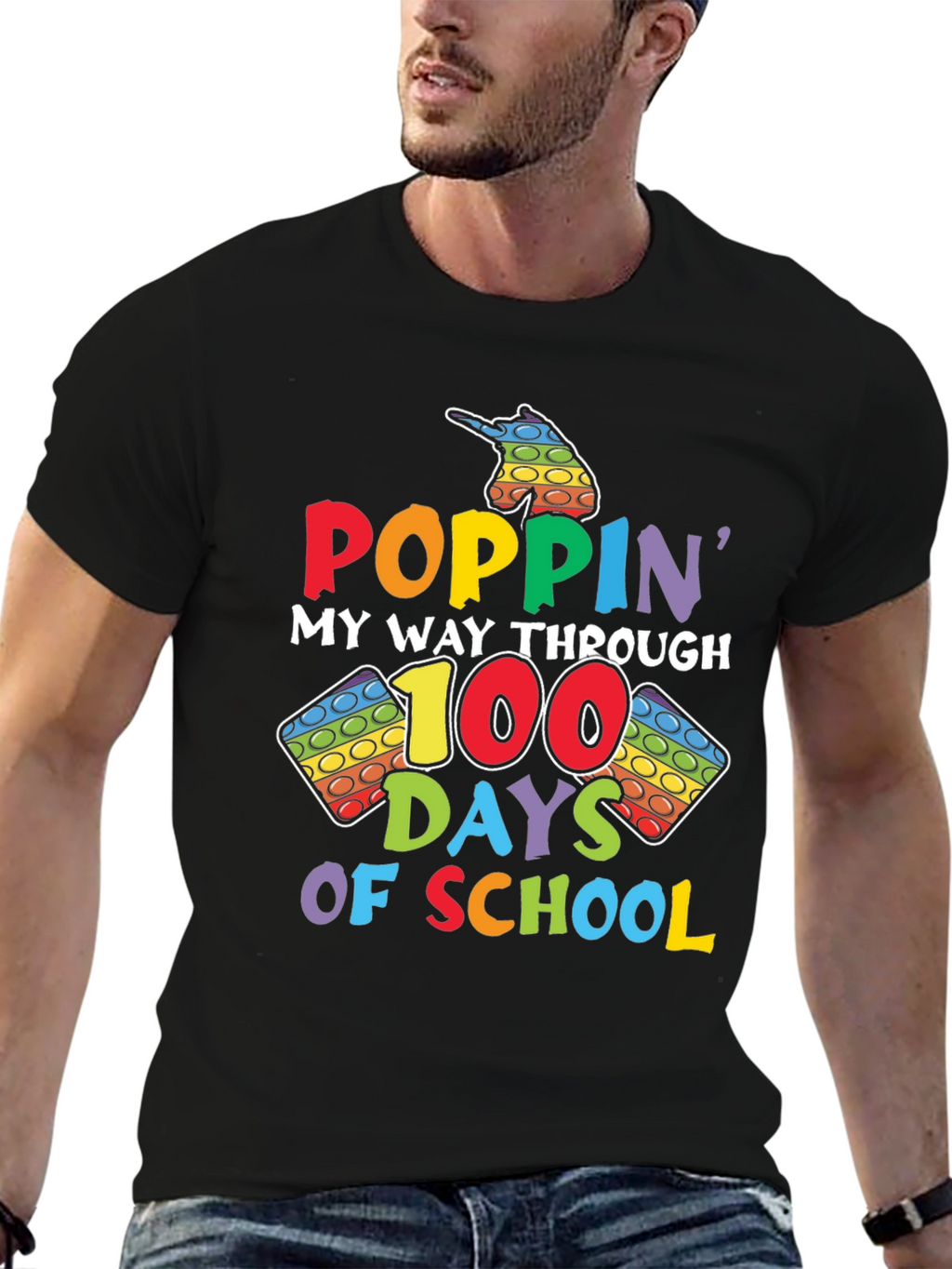Poppin My Way Through 100 Days of School T-Shirt