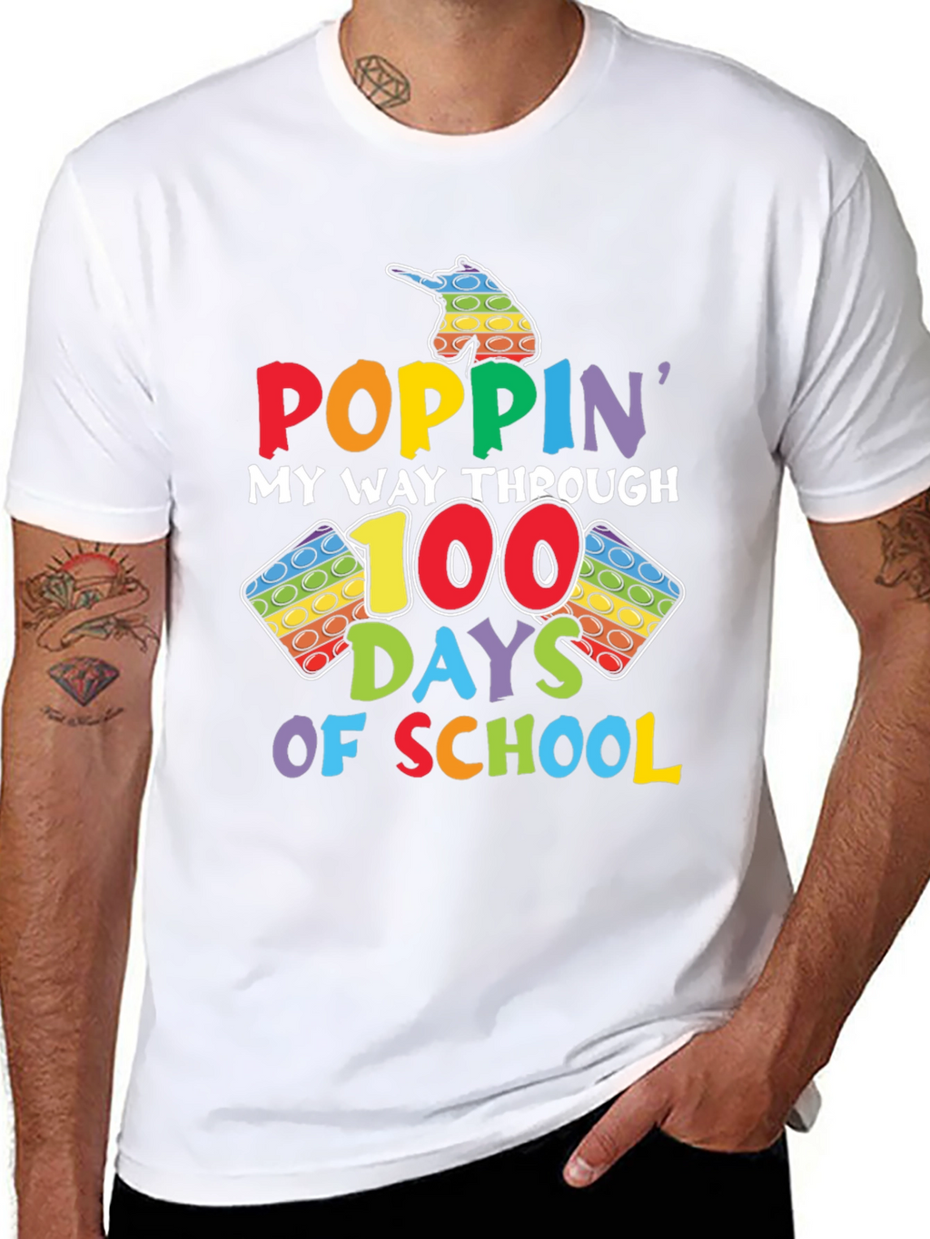 Poppin My Way Through 100 Days of School T-Shirt