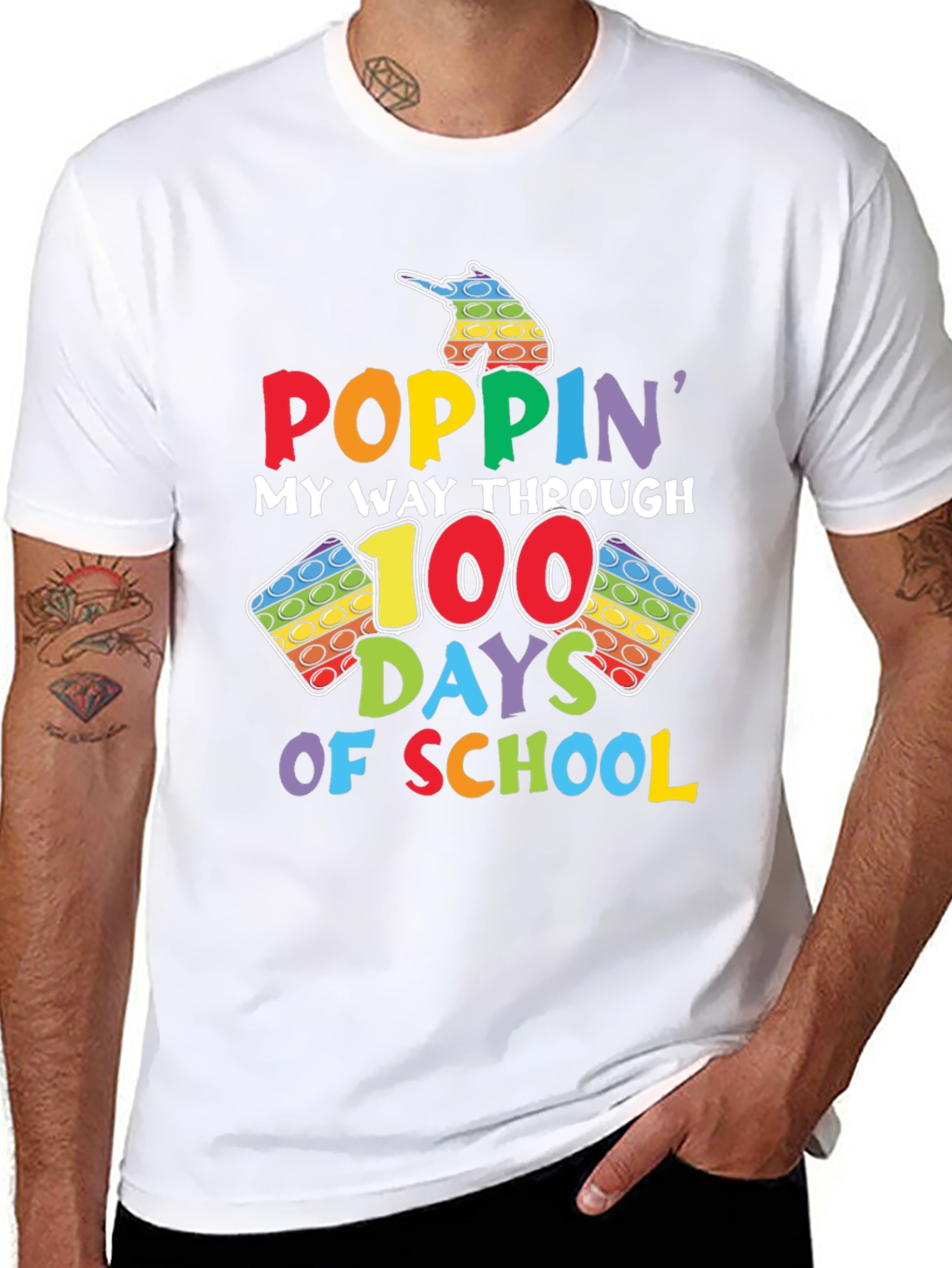 Poppin My Way Through 100 Days of School T-Shirt