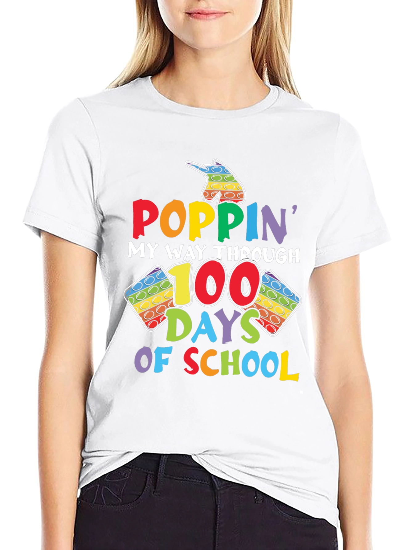Poppin My Way Through 100 Days of School T-Shirt