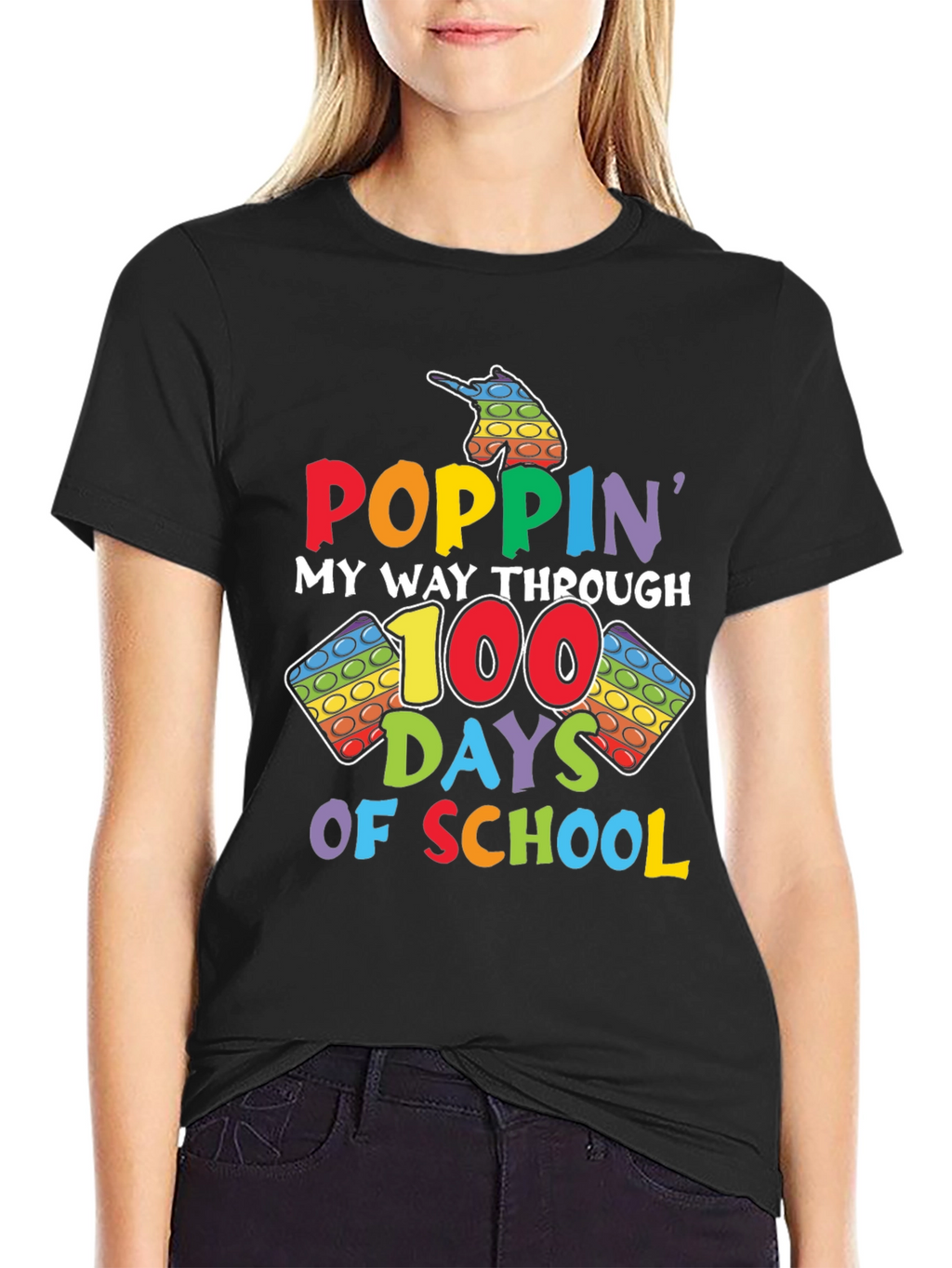 Poppin My Way Through 100 Days of School T-Shirt