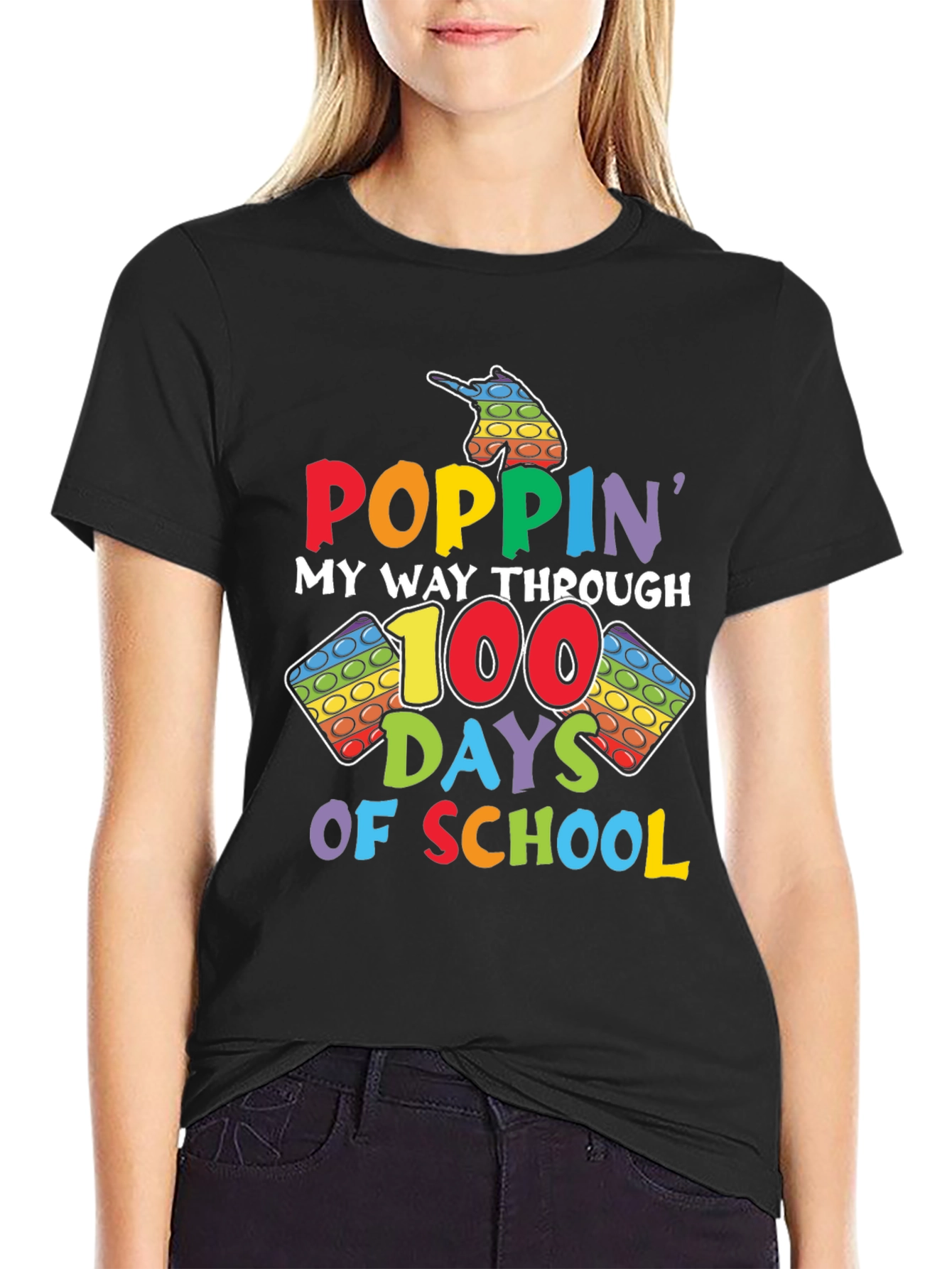 Poppin My Way Through 100 Days of School T-Shirt