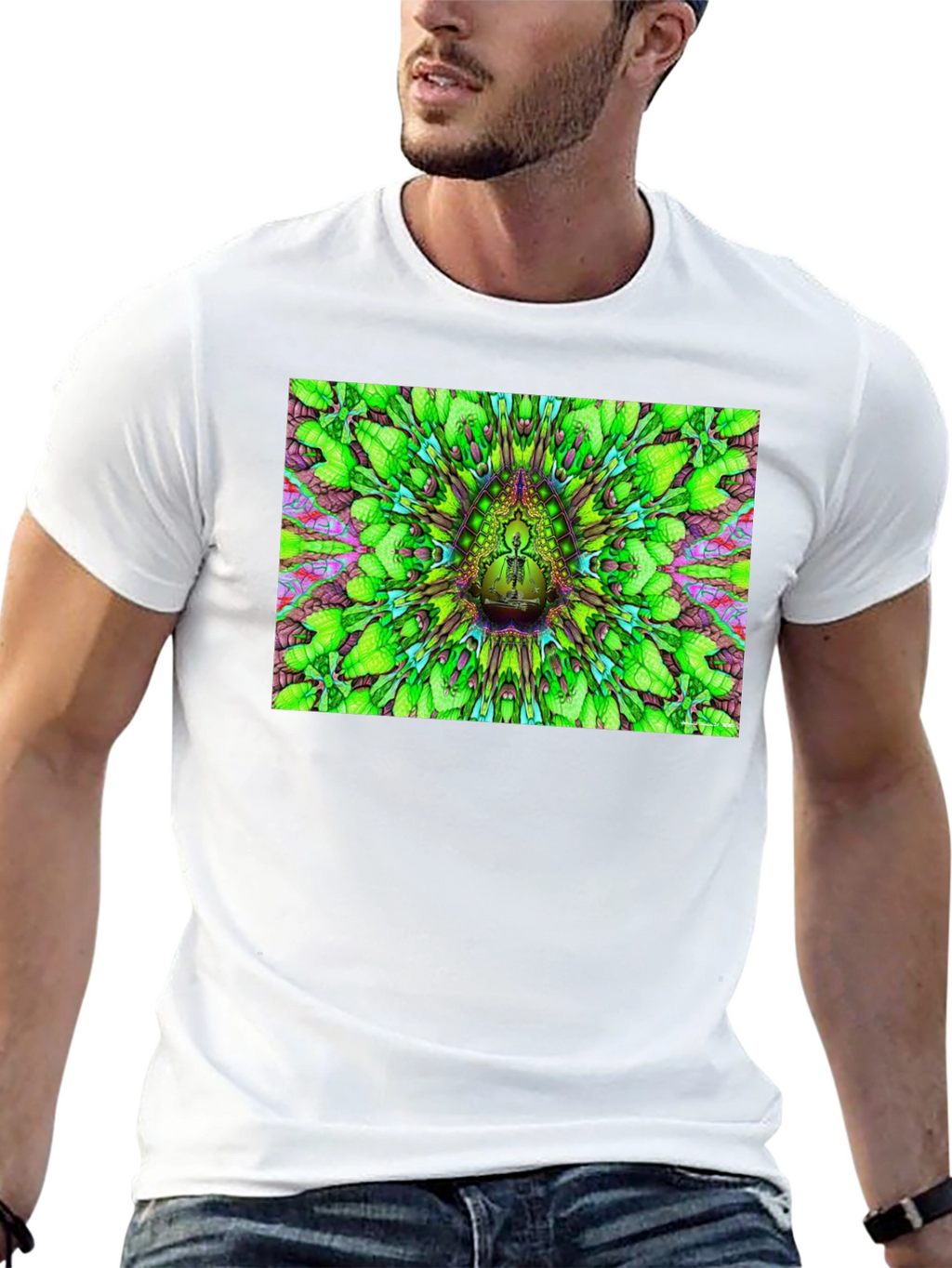 Psychedelic Green Pattern T-Shirt