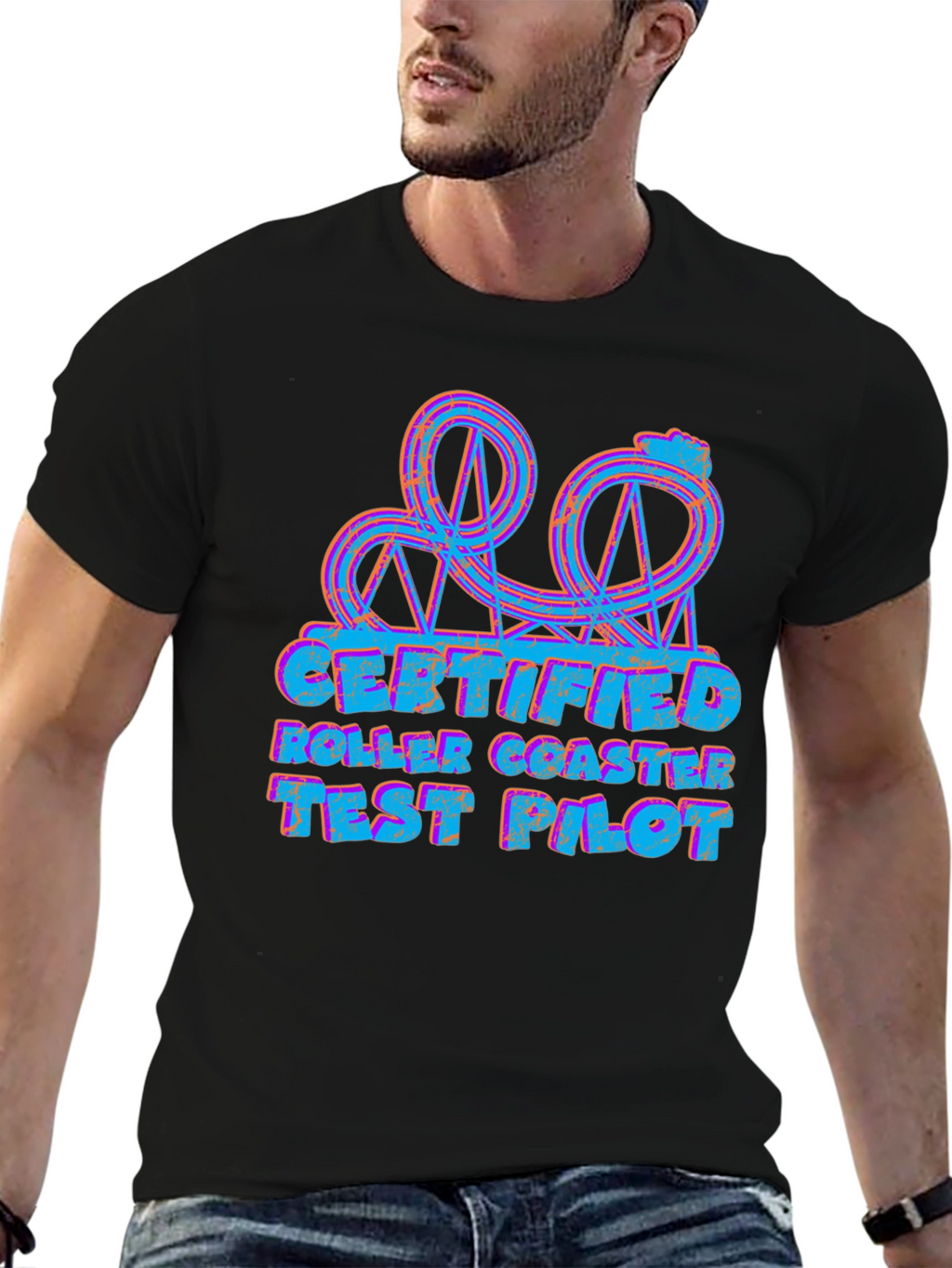 Certified Roller Coaster Test Pilot Graphic T-Shirt