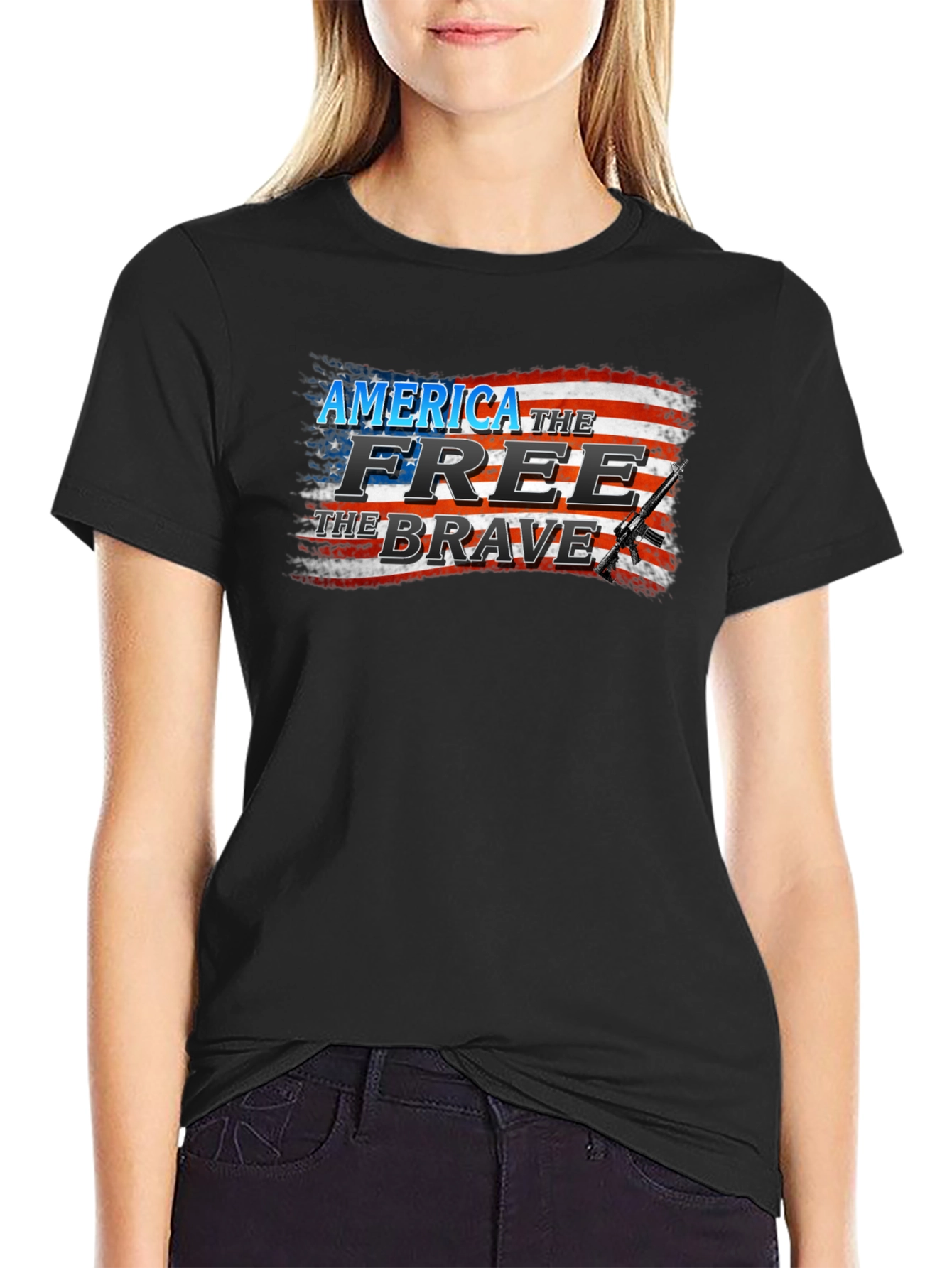 America the Free & Brave Graphic Tee - Patriotic Pride