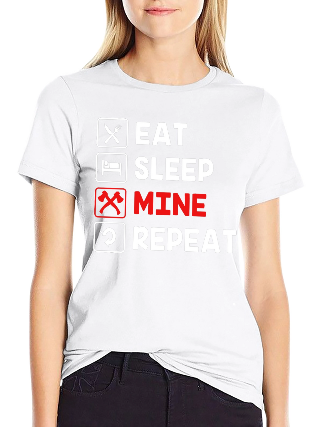 Eat Sleep Mine Repeat Graphic Tee