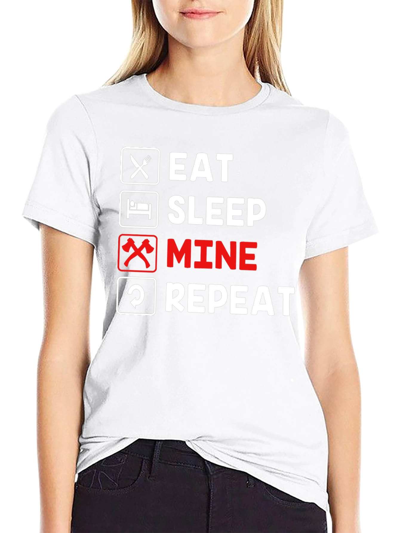 Eat Sleep Mine Repeat Graphic Tee
