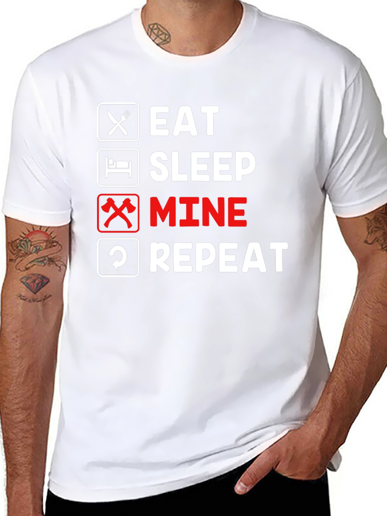 Eat Sleep Mine Repeat Graphic Tee