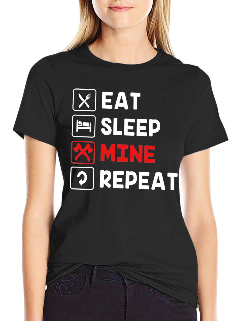 Eat Sleep Mine Repeat Graphic Tee
