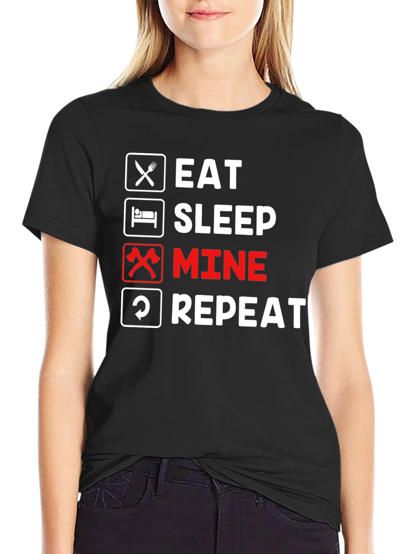 Eat Sleep Mine Repeat Graphic Tee