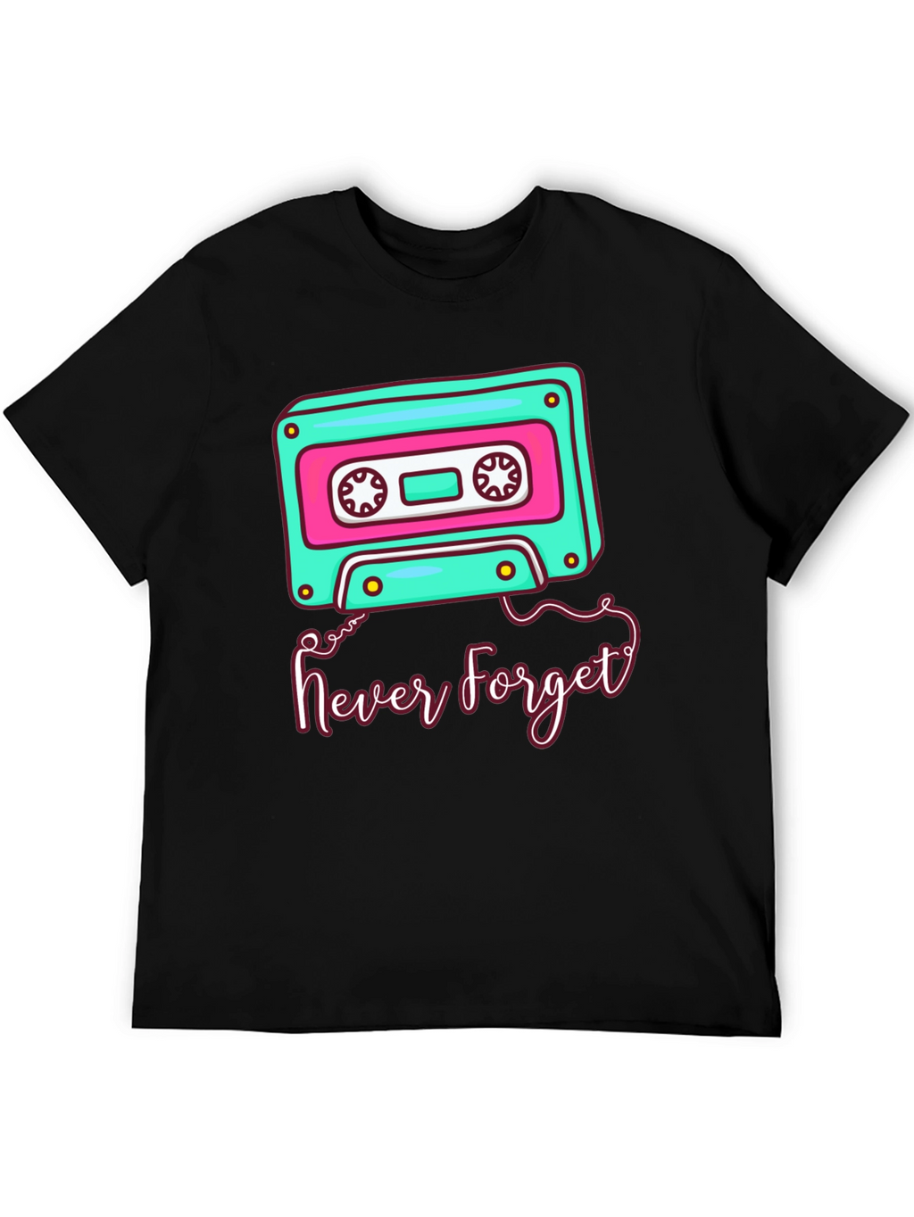 Retro Cassette Tape Never Forget Graphic Tee