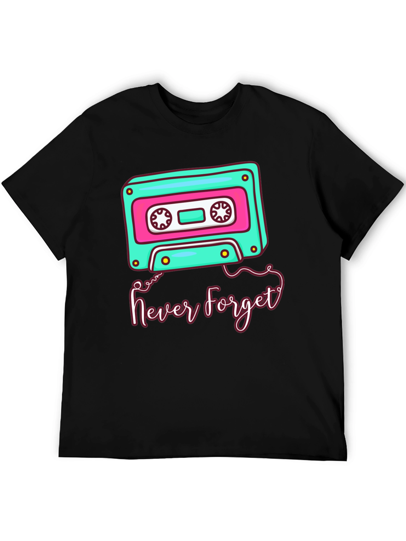 Retro Cassette Tape Never Forget Graphic Tee