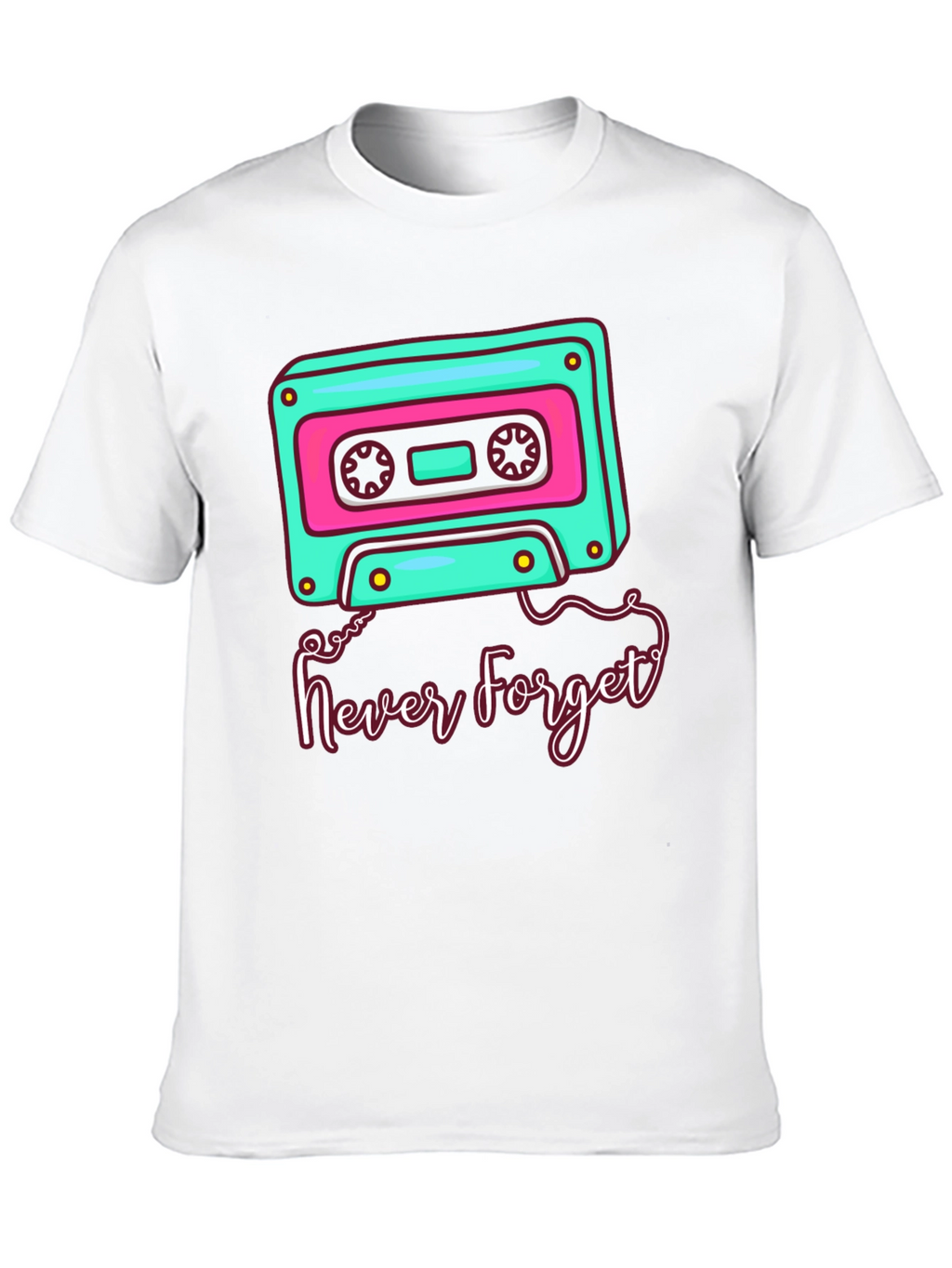 Retro Cassette Tape Never Forget Graphic Tee