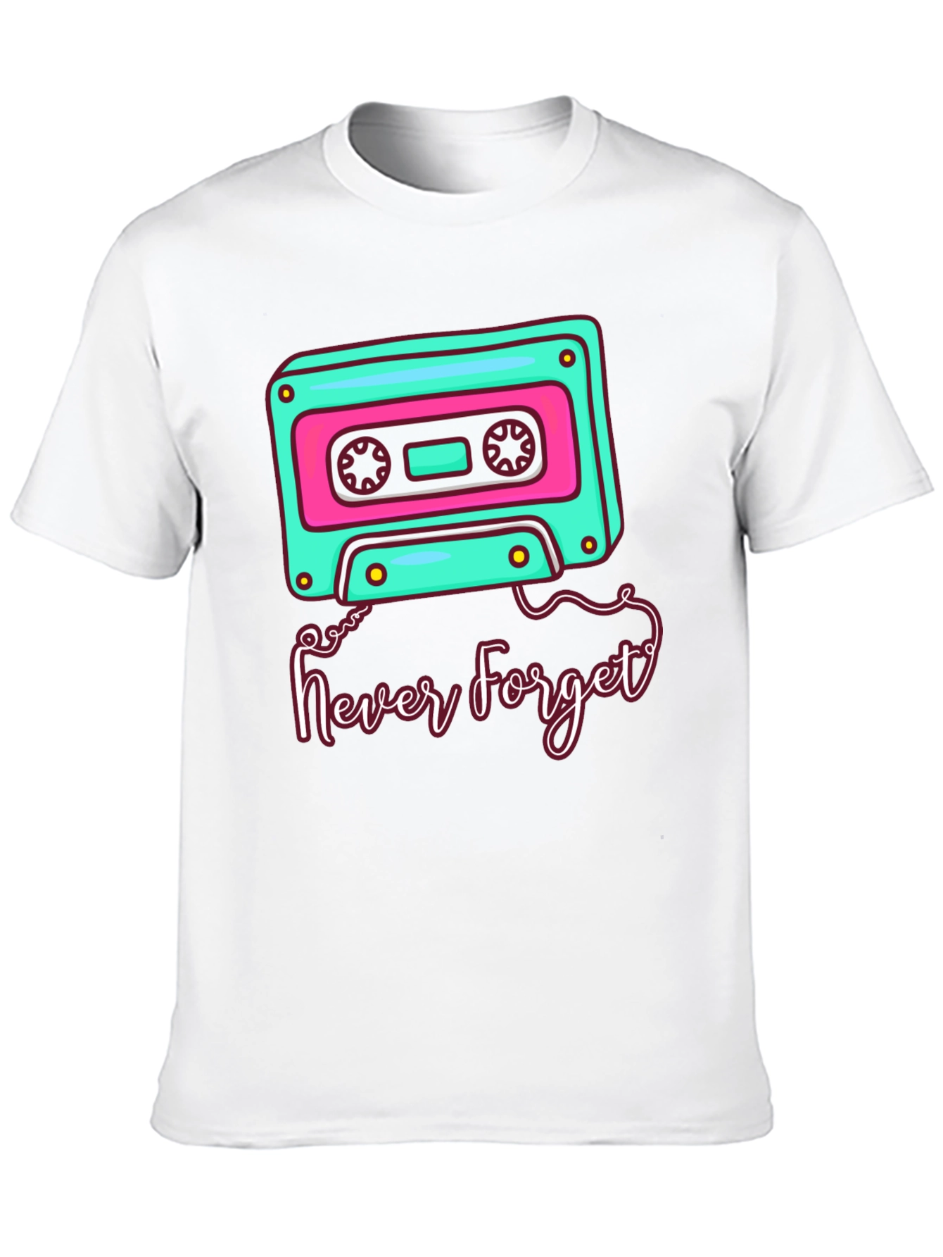 Retro Cassette Tape Never Forget Graphic Tee