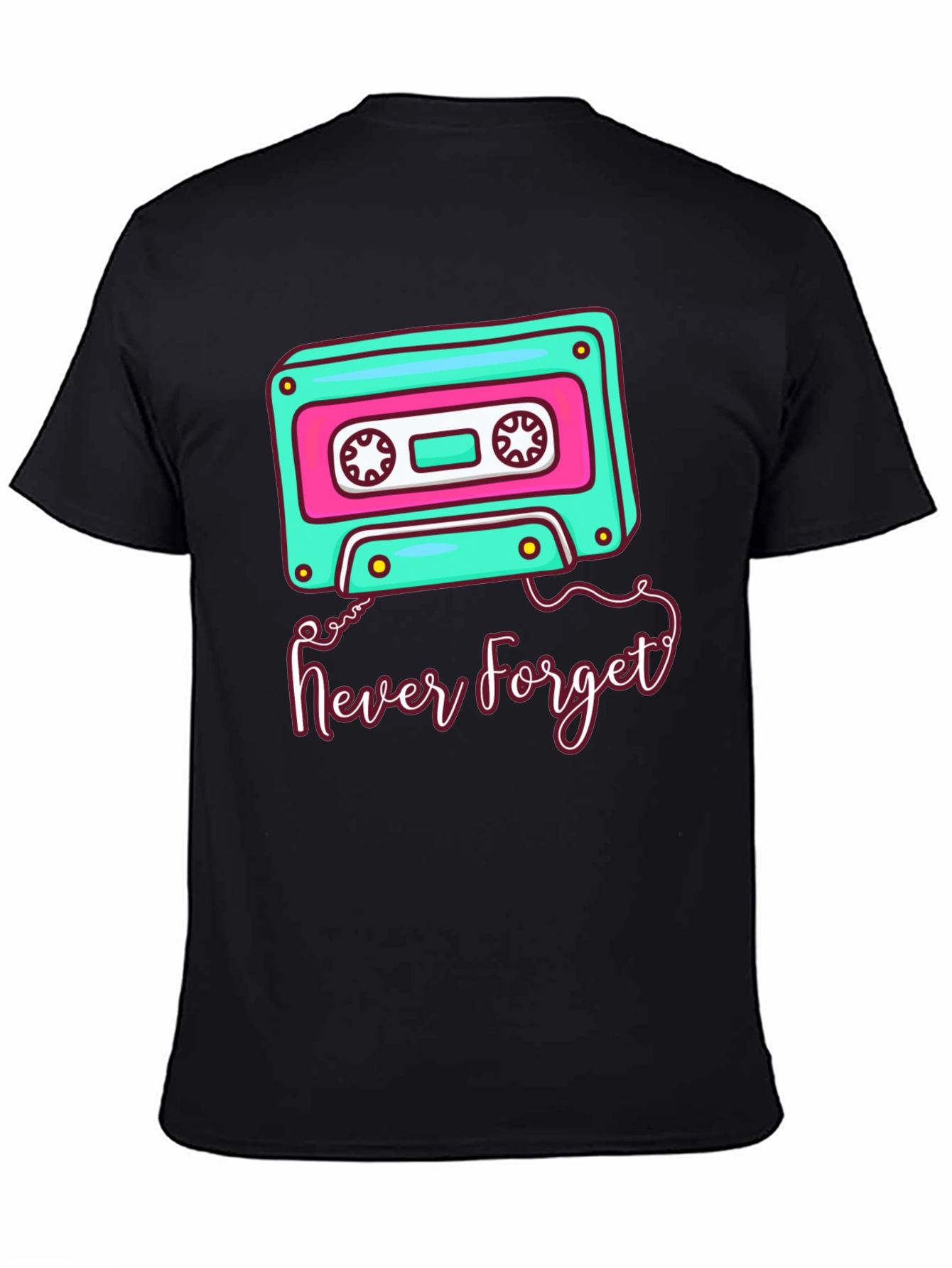Retro Cassette Tape Never Forget Graphic Tee