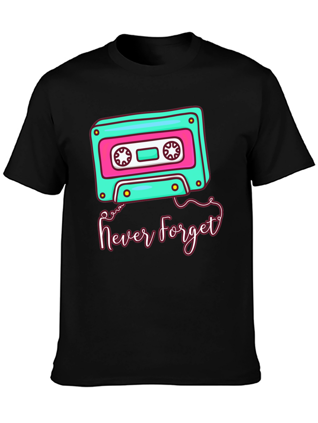 Retro Cassette Tape Never Forget Graphic Tee