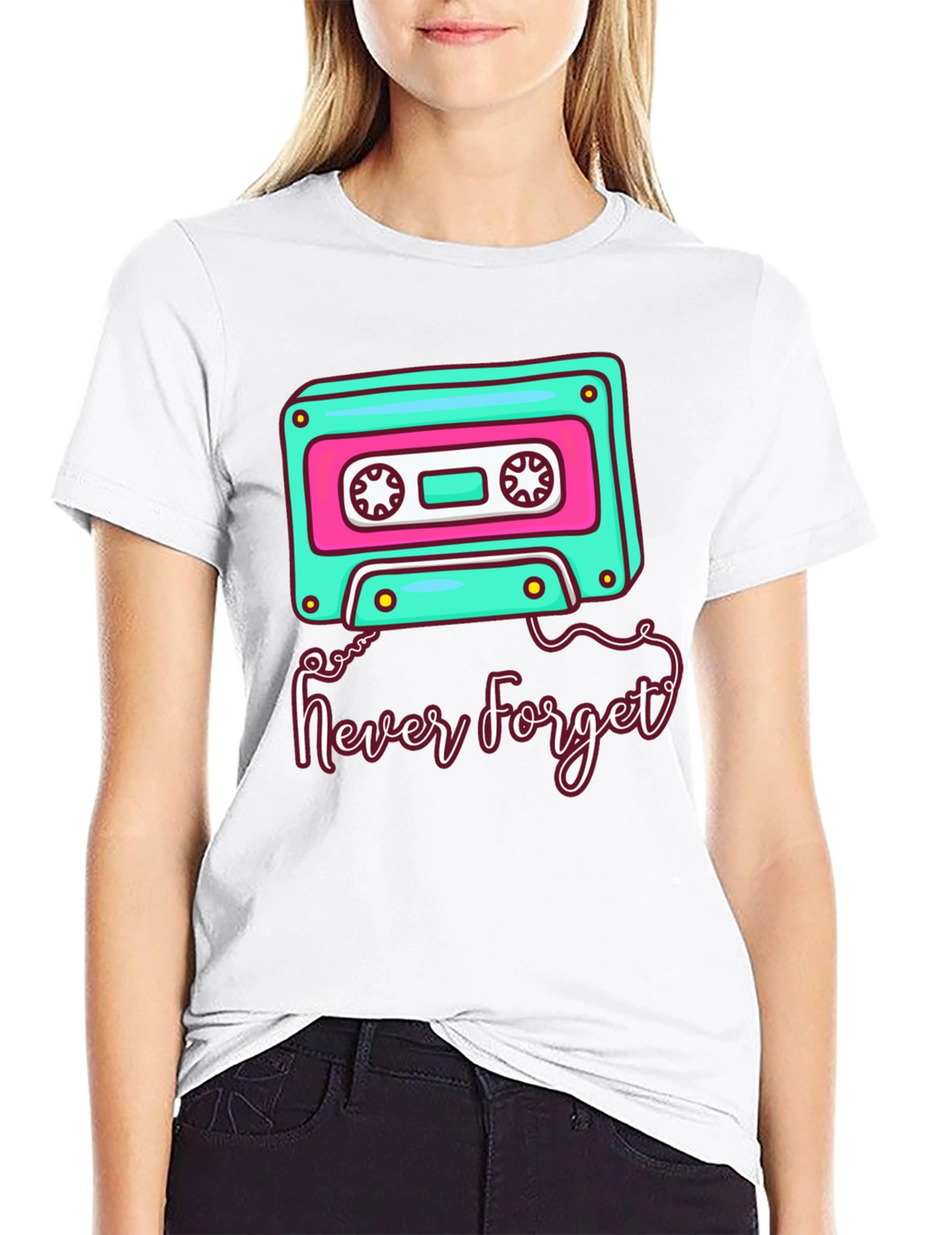 Retro Cassette Tape Never Forget Graphic Tee