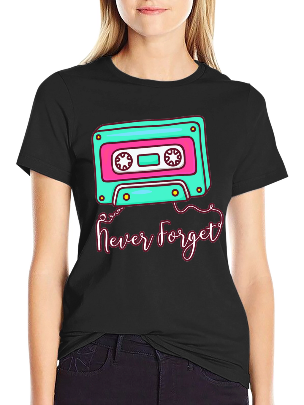 Retro Cassette Tape Never Forget Graphic Tee