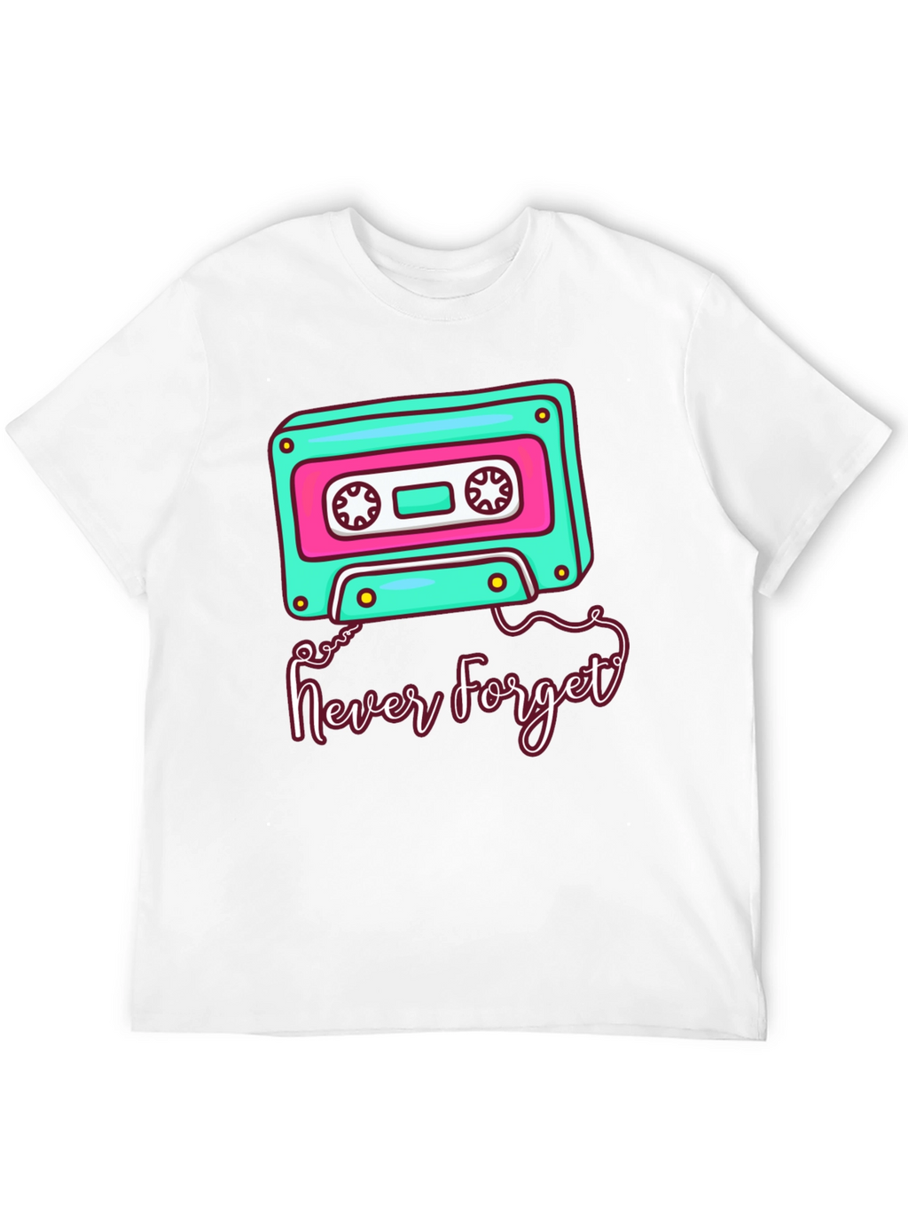 Retro Cassette Tape Never Forget Graphic Tee