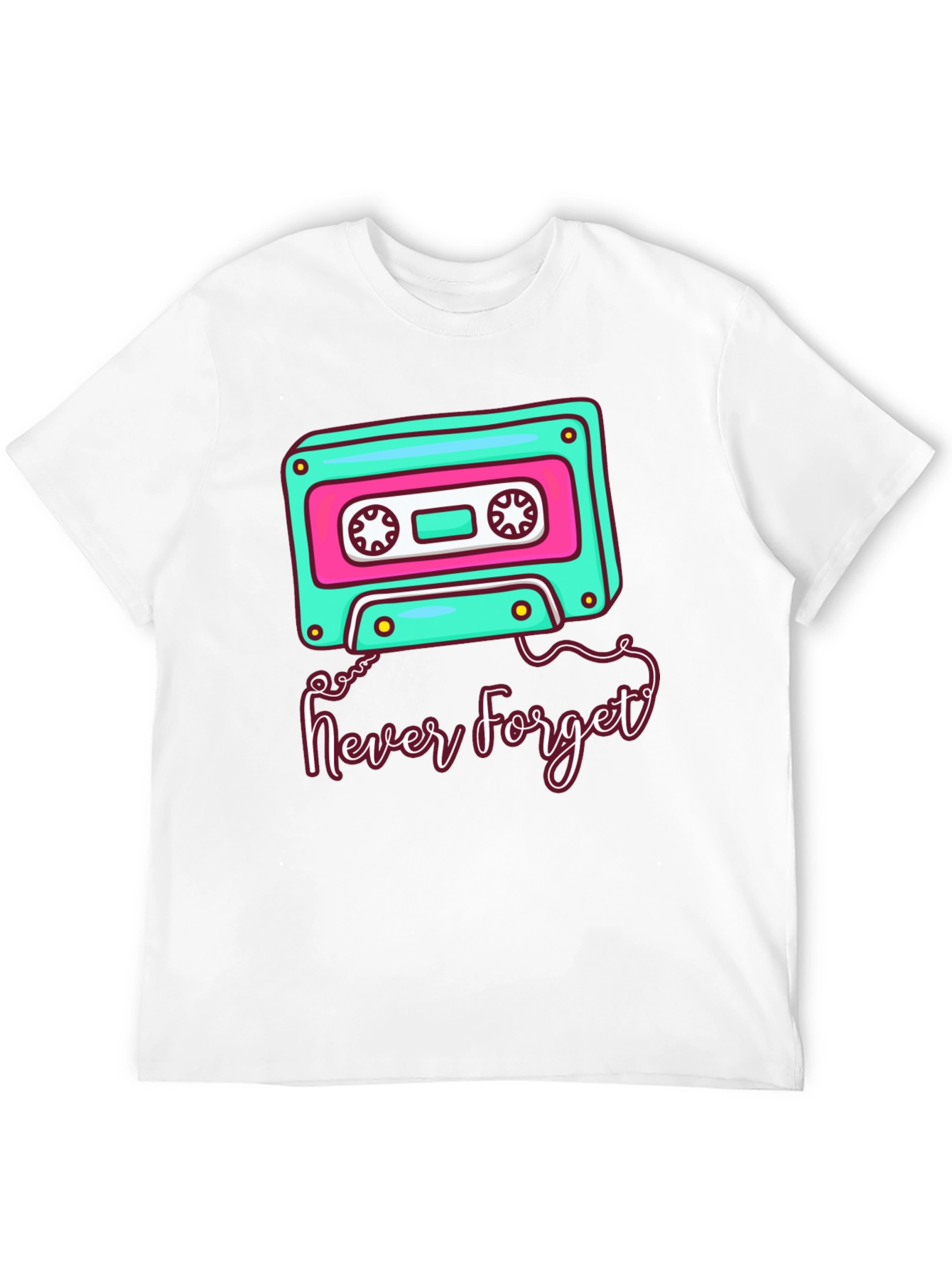 Retro Cassette Tape Never Forget Graphic Tee