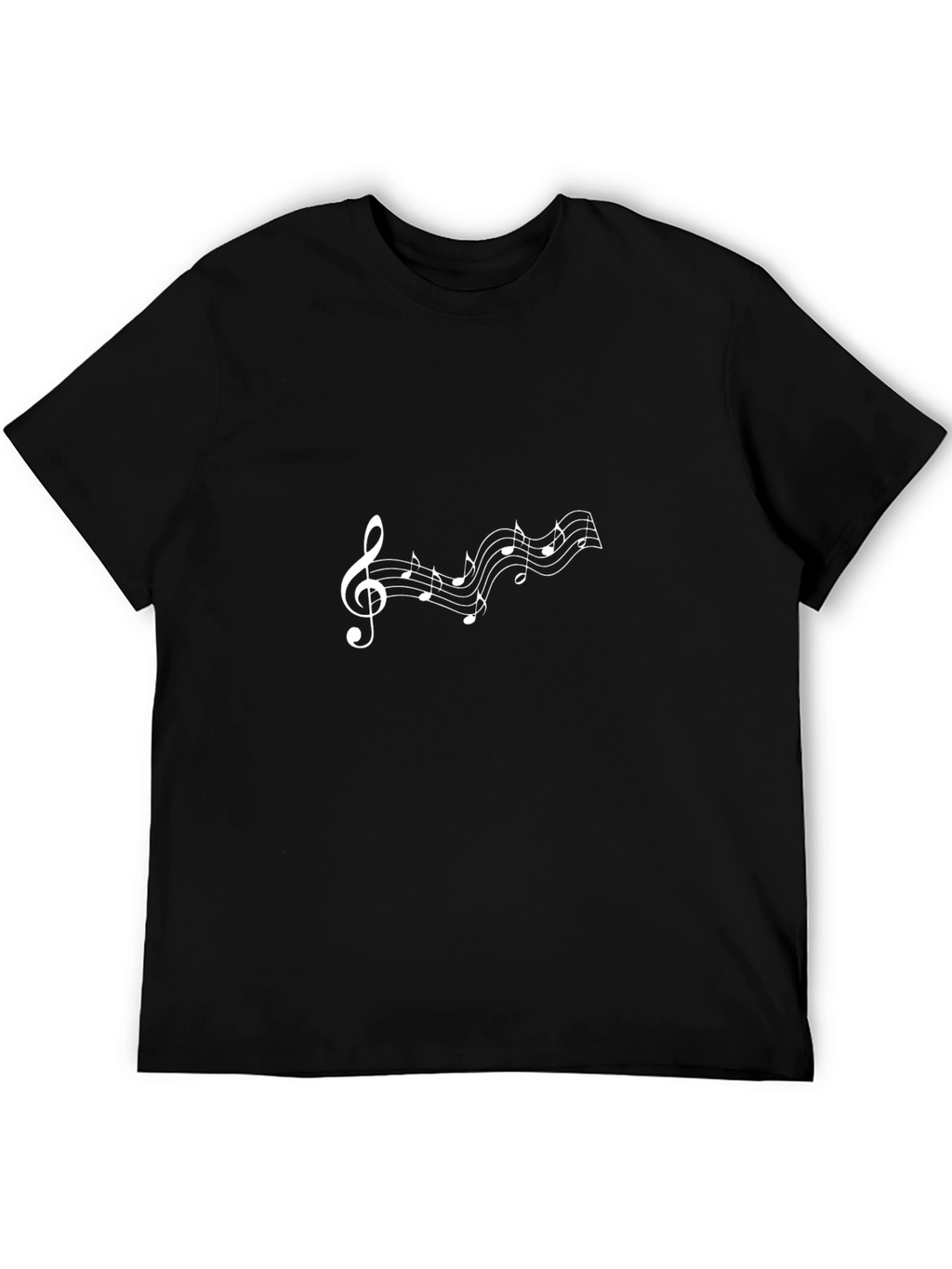 Musical Note T-Shirt - Black Crew Neck Tee