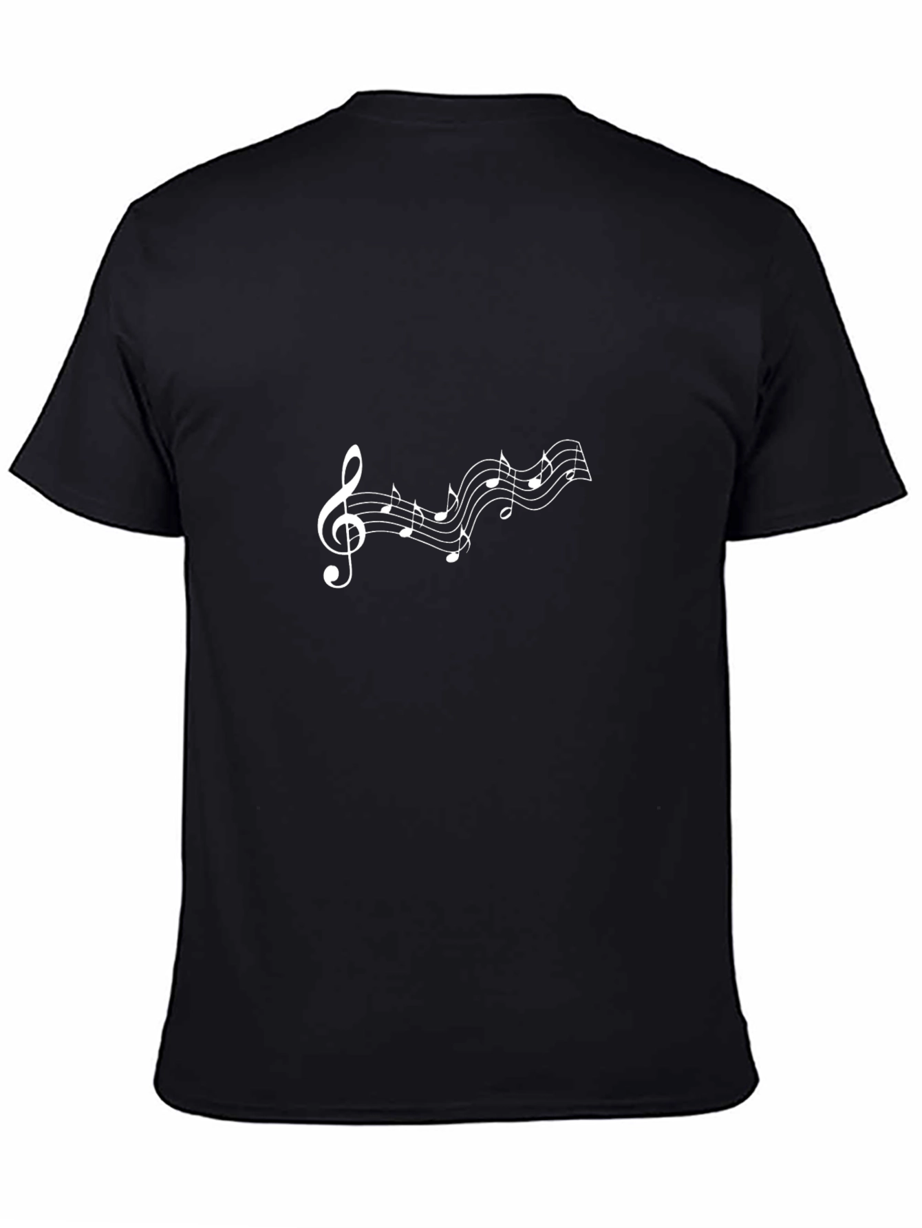 Musical Note T-Shirt - Black Crew Neck Tee