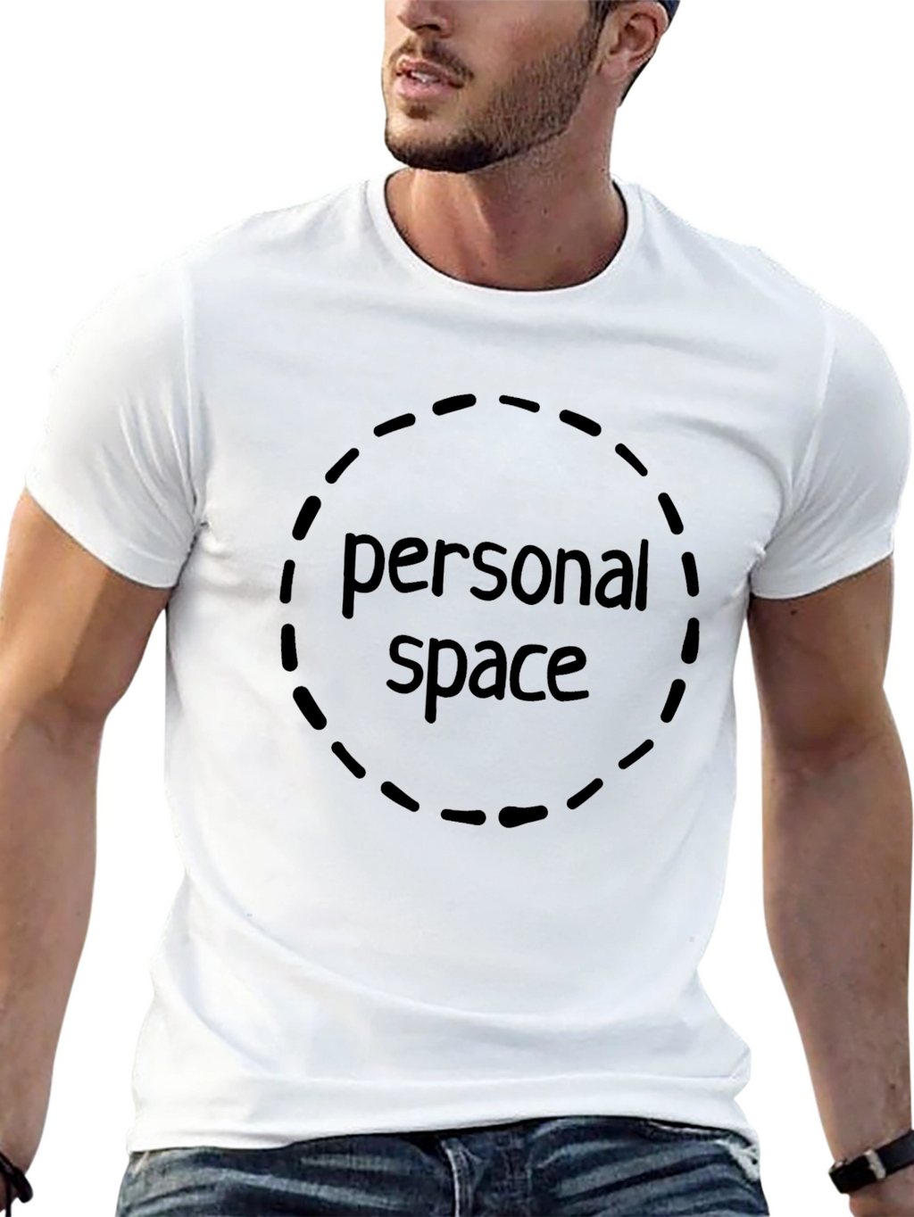 Personal Space Graphic Tee - Black Cotton Comfort
