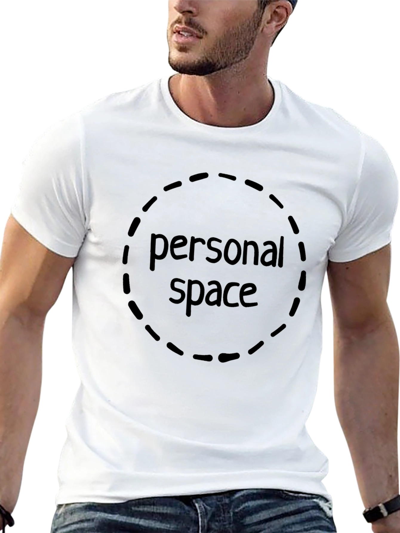 Personal Space Graphic Tee - Black Cotton Comfort