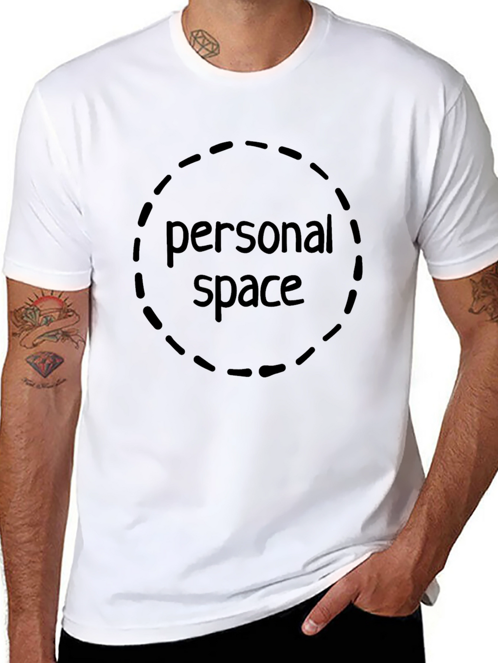 Personal Space Graphic Tee - Black Cotton Comfort